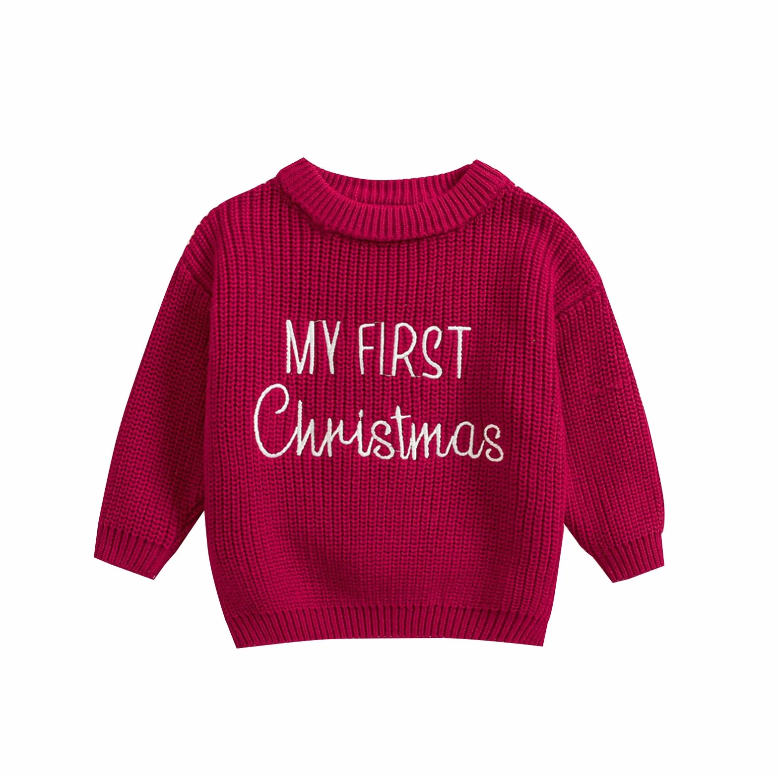 Pull de Noël à manches longues bébé garçon fille – Tricoté nouveau-né – Tenue d'hiver Noël