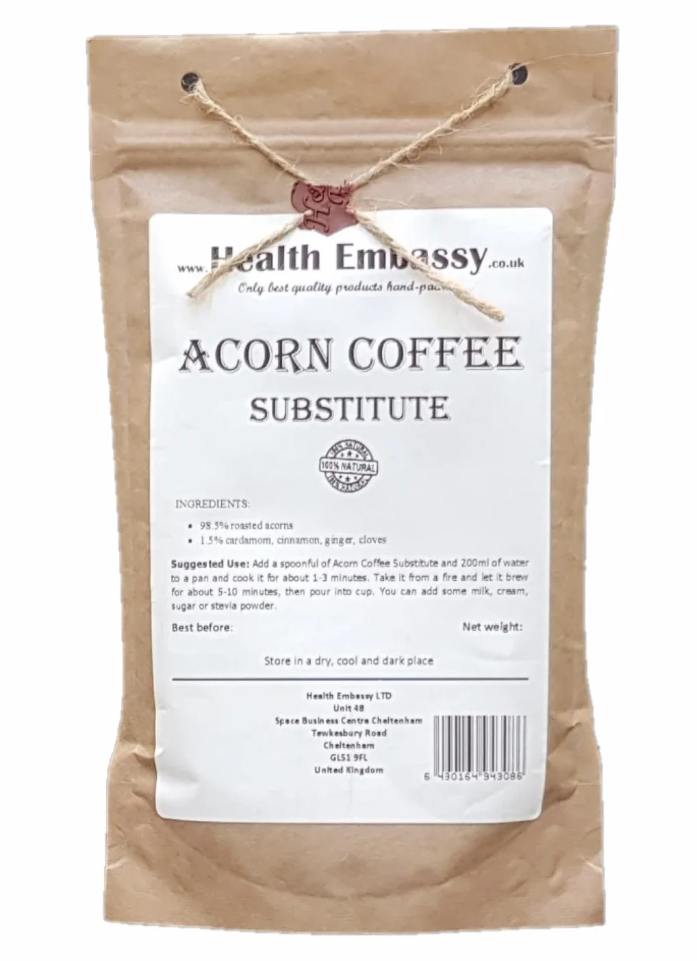 Health Embassy Substitut de Café aux Glands de Chêne | Acorn Coffee Substitute 100g