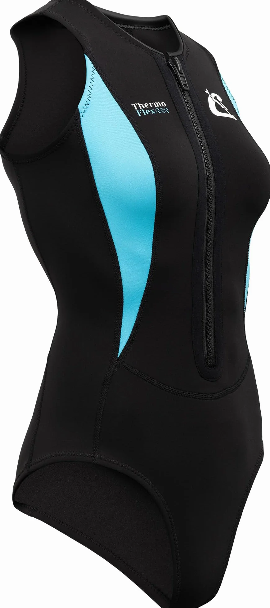 CRESSI Thermoflex Lady Swimsuit Maillot de Bain Femme Néoprène 2 mm Natation Snorkeling AquaFitness Noir/Aiguemarine
