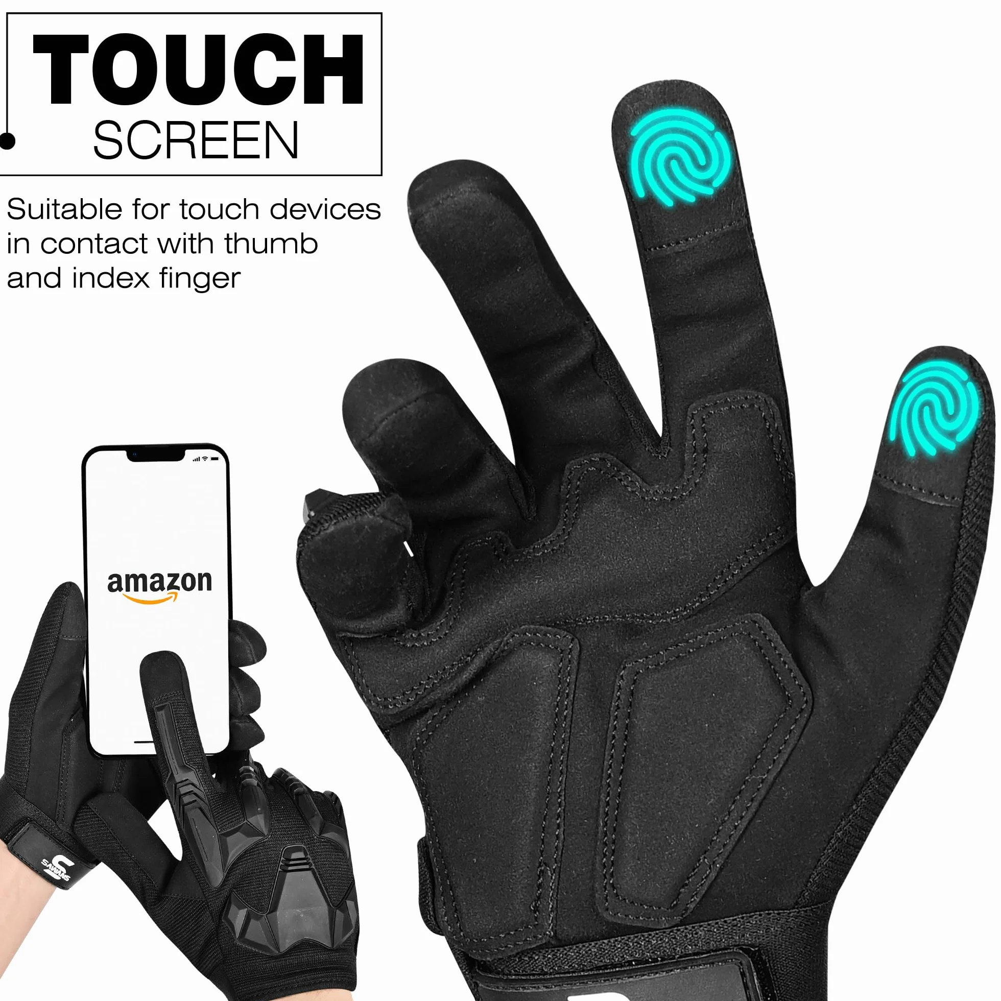 SAWANS Gants Moto écran Tactile Homme Plein air