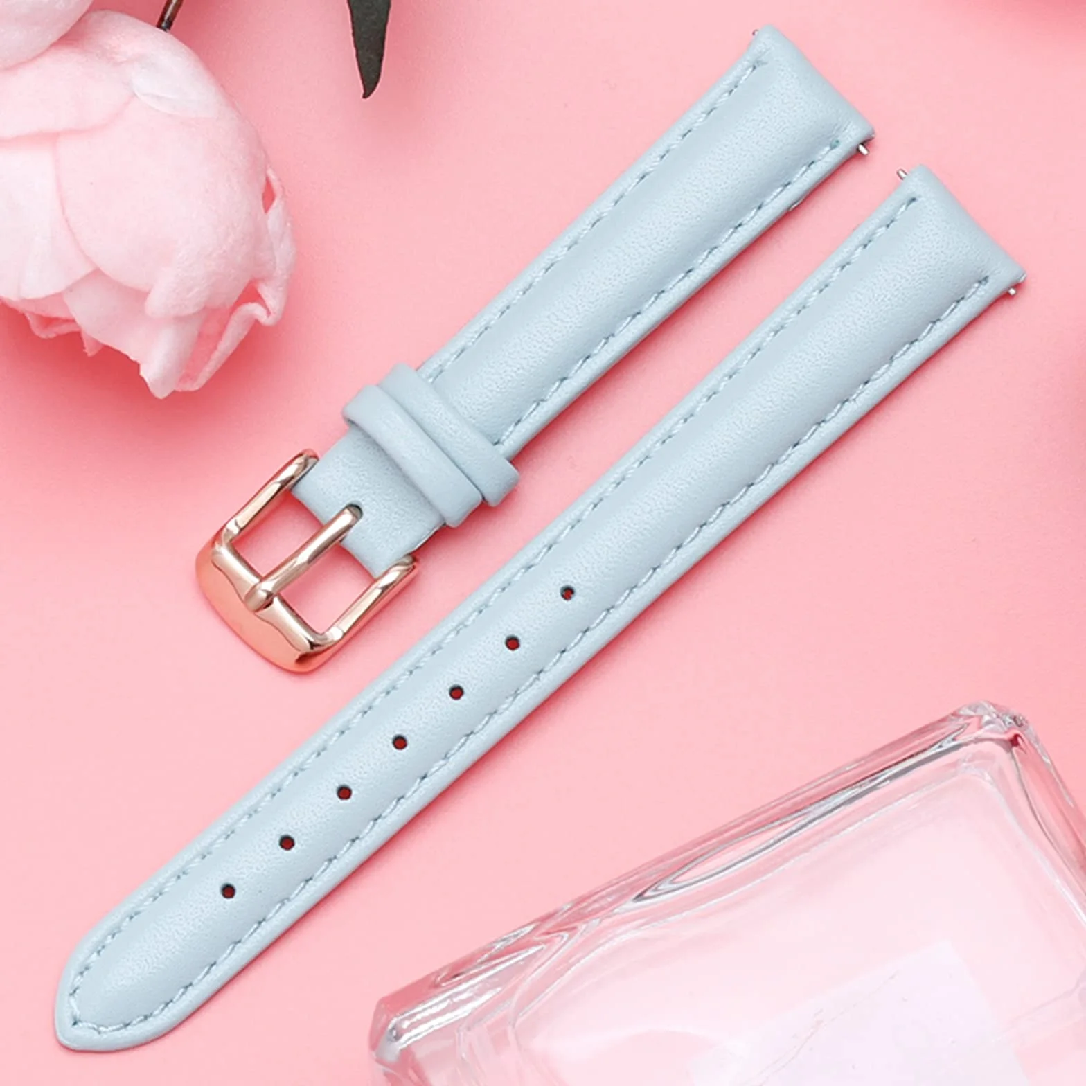 Bracelet de montre en cuir véritable 12mm-20mm pour femme remplacement