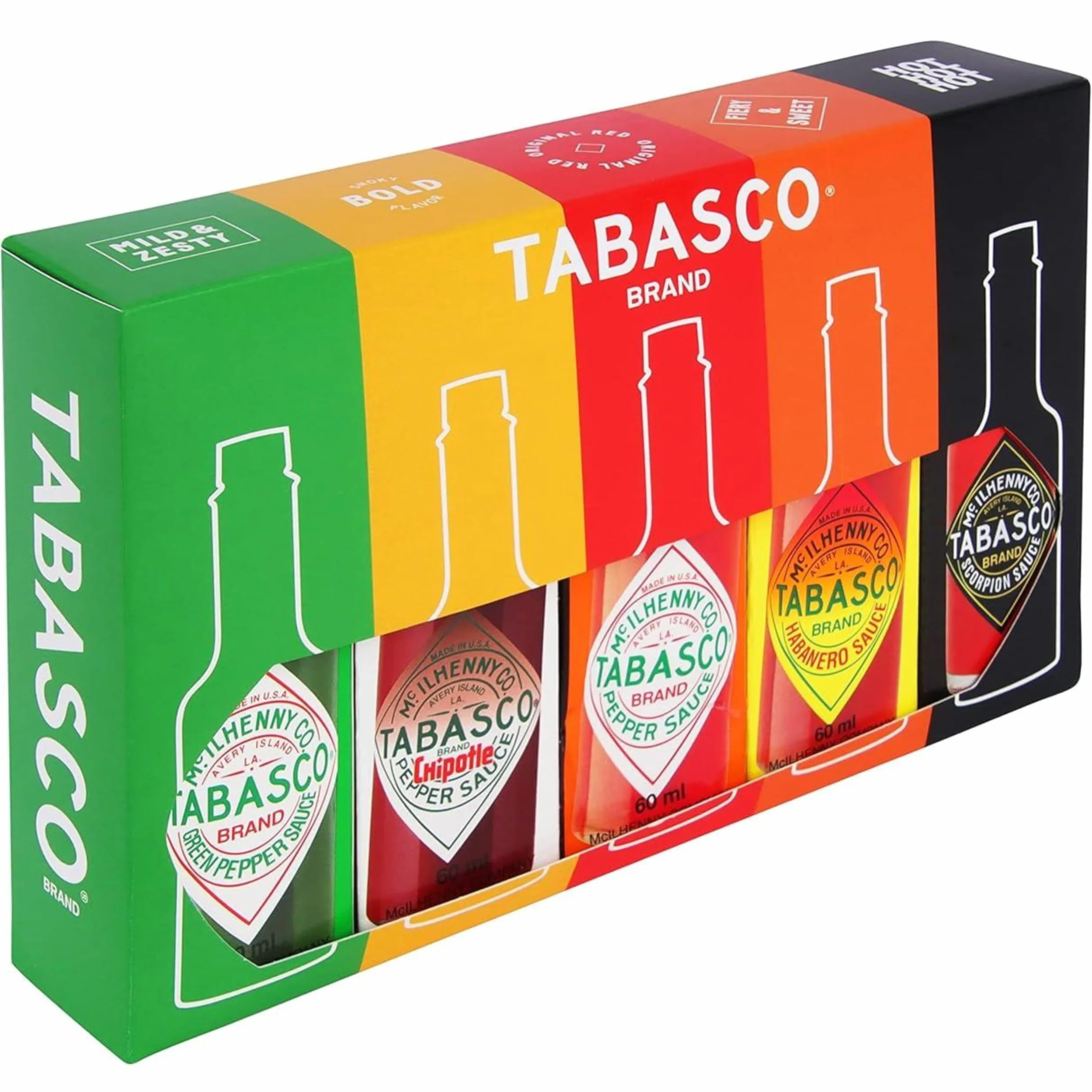 TABASCO Boîte cadeau : vos bouteilles préférées de sauce pimentée 100% naturelle dans un emballage cadeau. (5 pack)