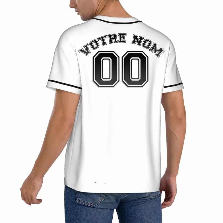 Maillot de Foot personnalisé Jersey Baseball Homme avec Prénom Logo Cadeau Personnalisable S-4XL