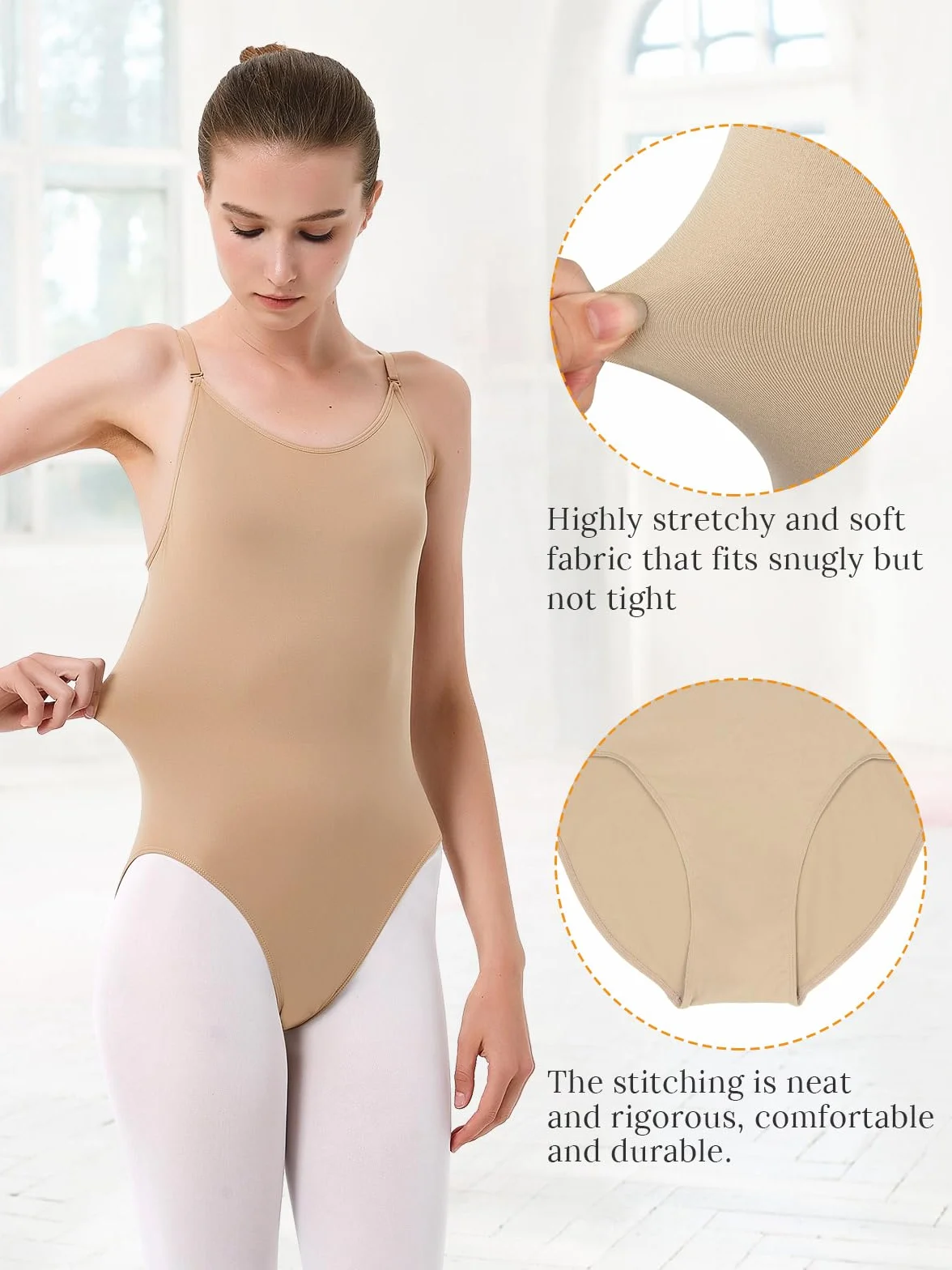 Justaucorps de ballet pour fille sans coutures - Sous-vêtements de danse nude