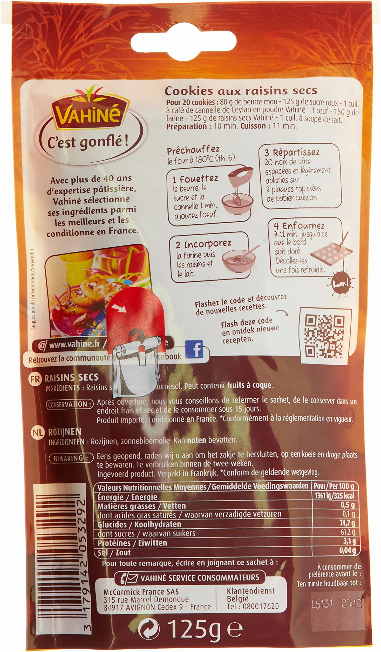VAHINE - Raisins Secs 125 g