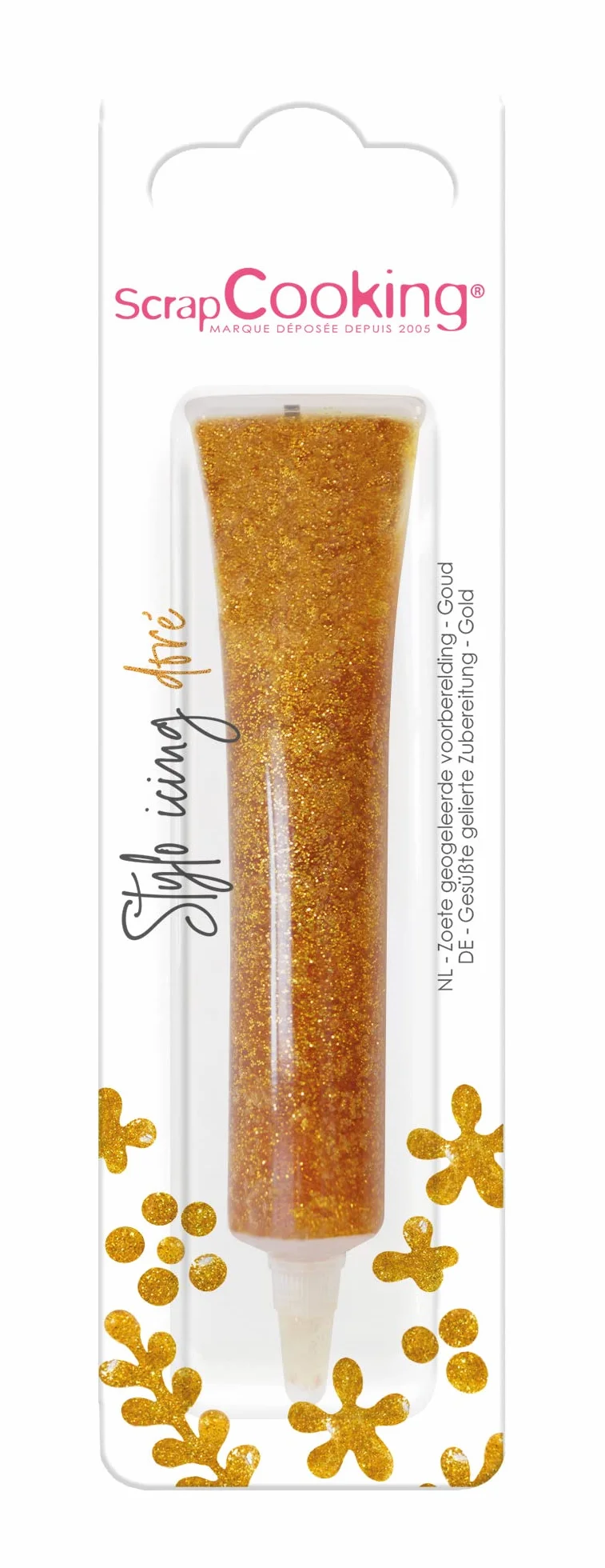 ScrapCooking - Stylo Icing Doré - Stylo de Glaçage Alimentaire Pâtisserie 26 g - Crayon Décoratif Comestible - Écrire & Dessiner sur Desserts, Gâteaux & Biscuits - Anniversaire Noël - Or Gold - 7066