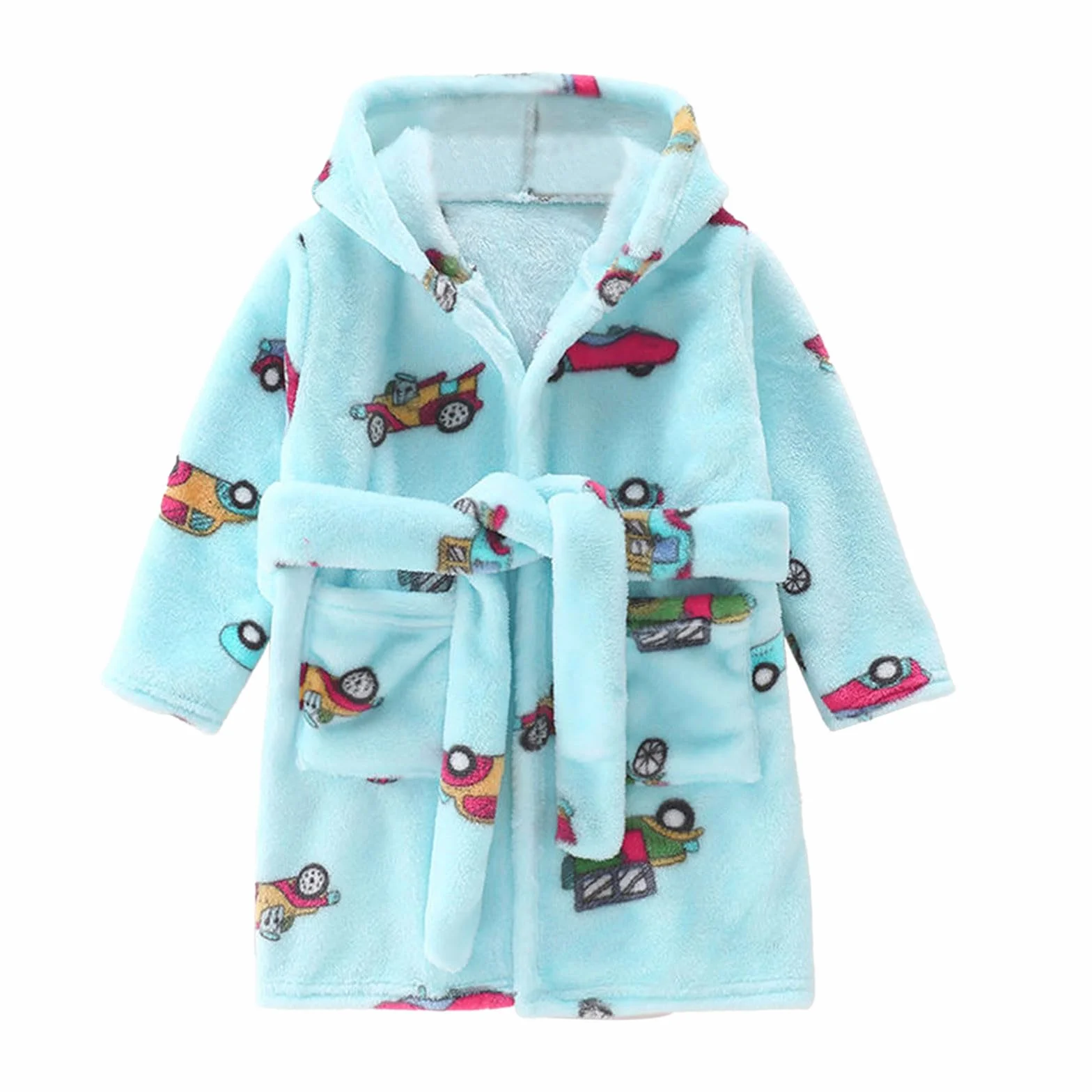 Peignoir Bébé en Peluche pour Bébé Peignoir de Bain Enfant Garçon/Fille à Capuche Animal Doux Chaud Polaire Flanelle Robe Serviette De Bain avec Poche
