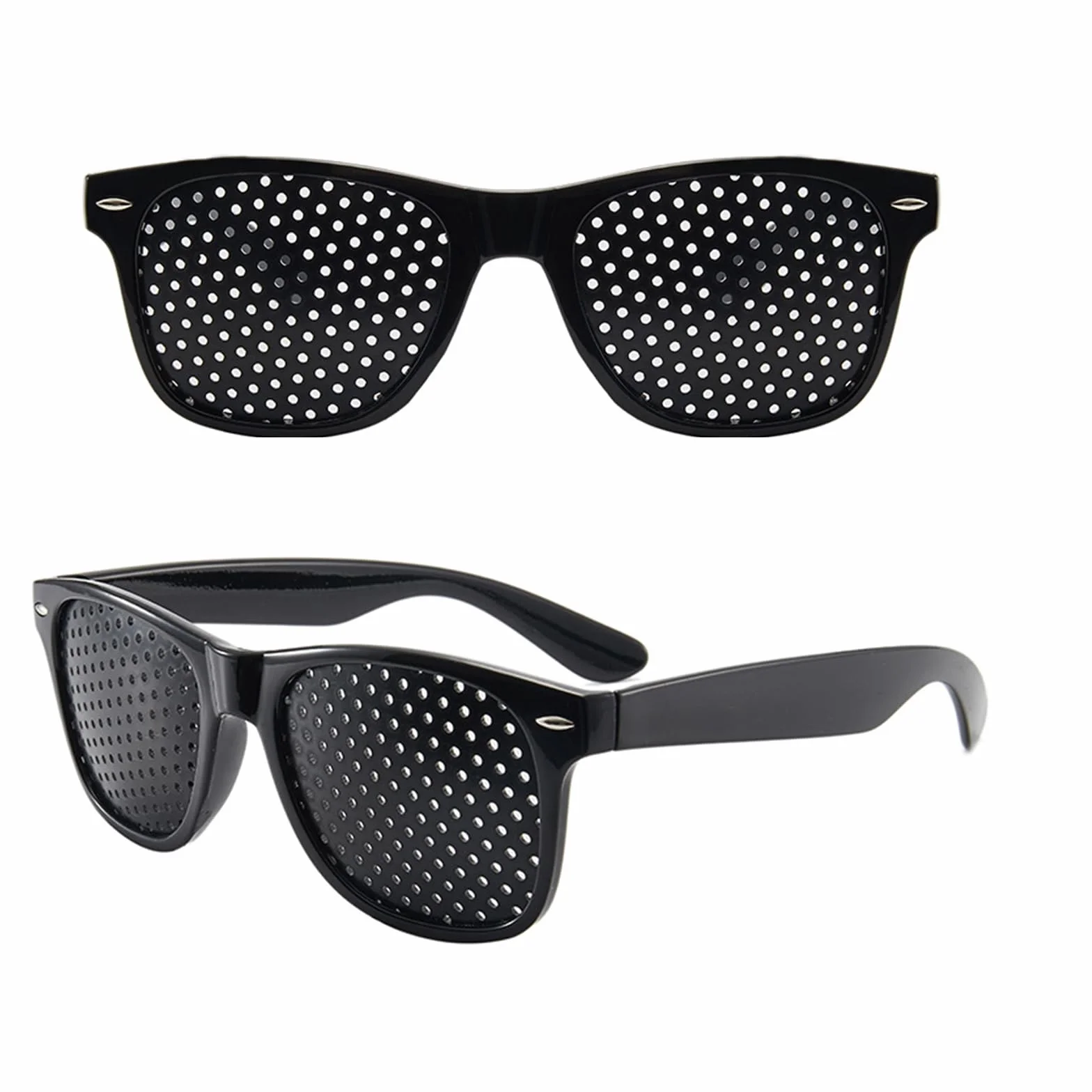 Lunettes à Grille et Sténopéïques, Repos à Sténopé, Détente et Entraînement des Yeux - 2 Pièces