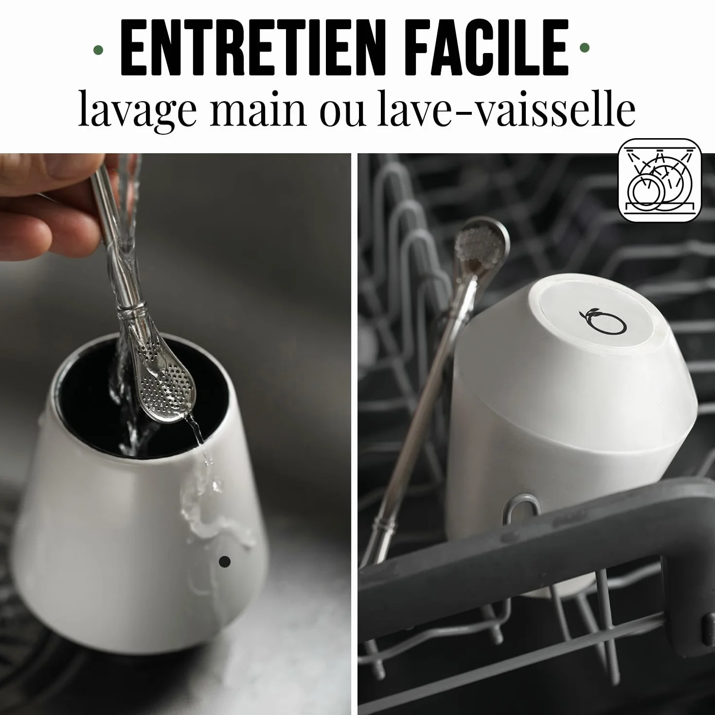 ORIGEENS CALEBASSE MATÉ - Conditionné en France - Kit Mate Complet avec Tasse Maté Céramique Artisanale (Portugal), Bombilla, Yerba Mate BIO inclus - Coffret Cadeau