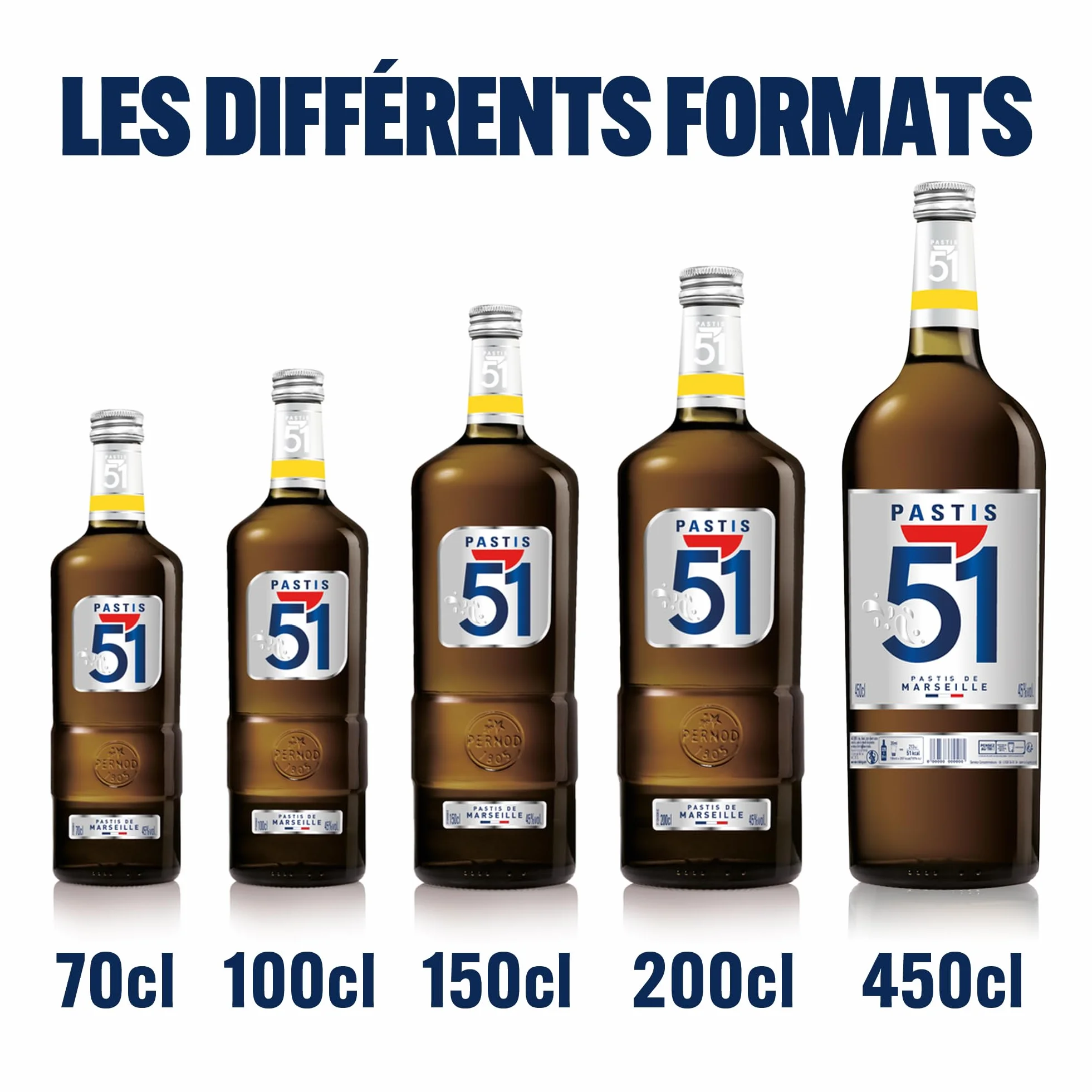 PASTIS 51 Apéritif anisé Pastis de Marseille - 45%, 150cl