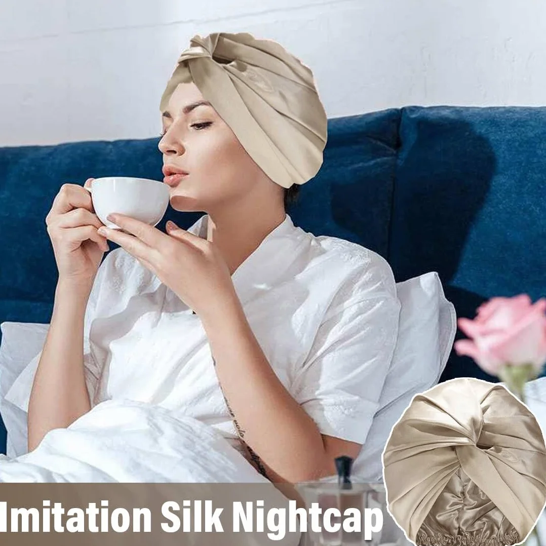 Bonnet de Nuit en Soie de Mûrier Double Couche pour Femme