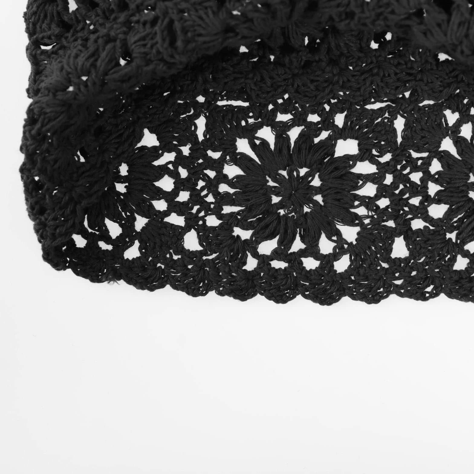 Bonnet Femmes Coton Tricot Vintage Floral Crochet Slouchy Cap 52-58cm Tour de Tête