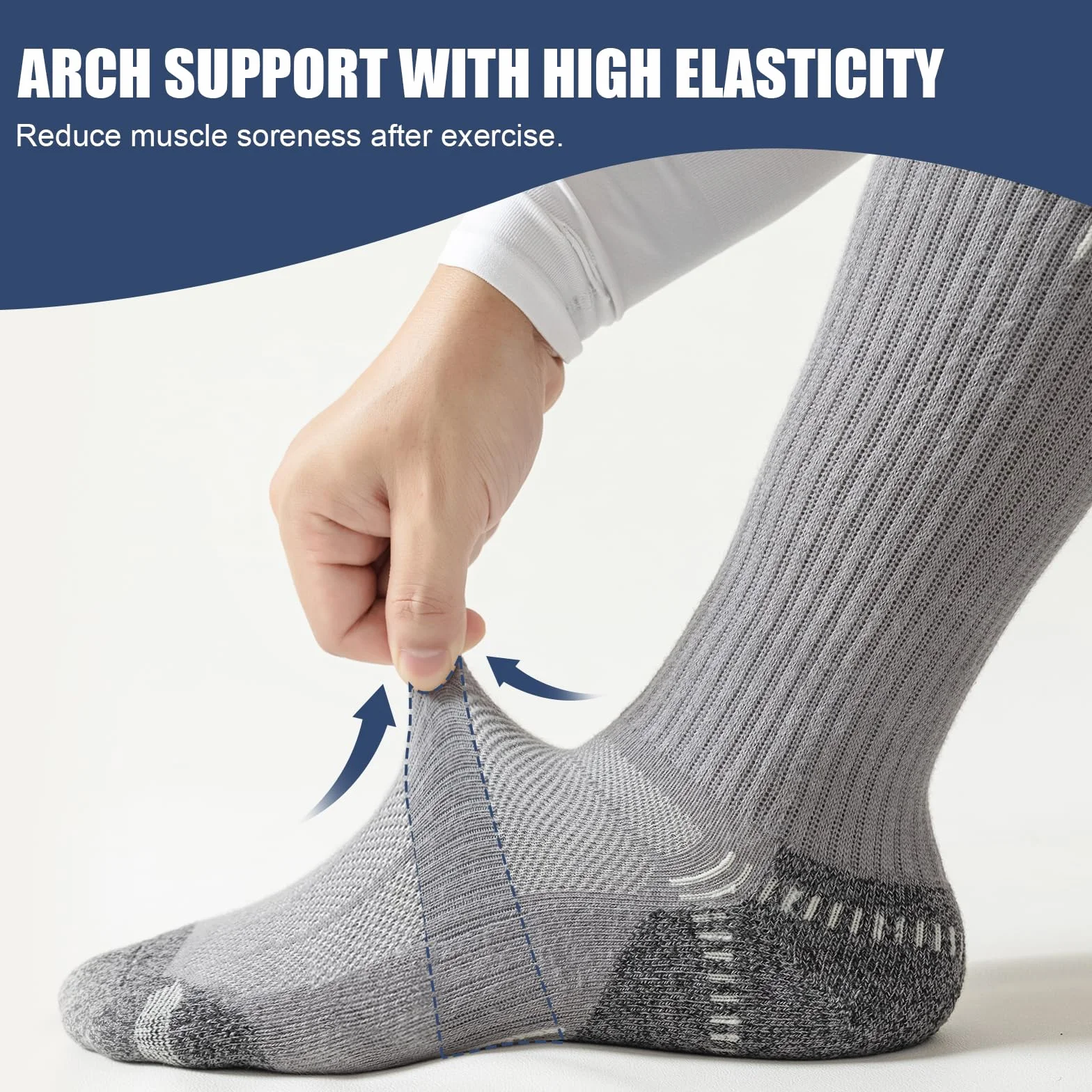 Chaussettes de Sport Homme Respirant Running Randonnée Trekking Marche 5 Paires