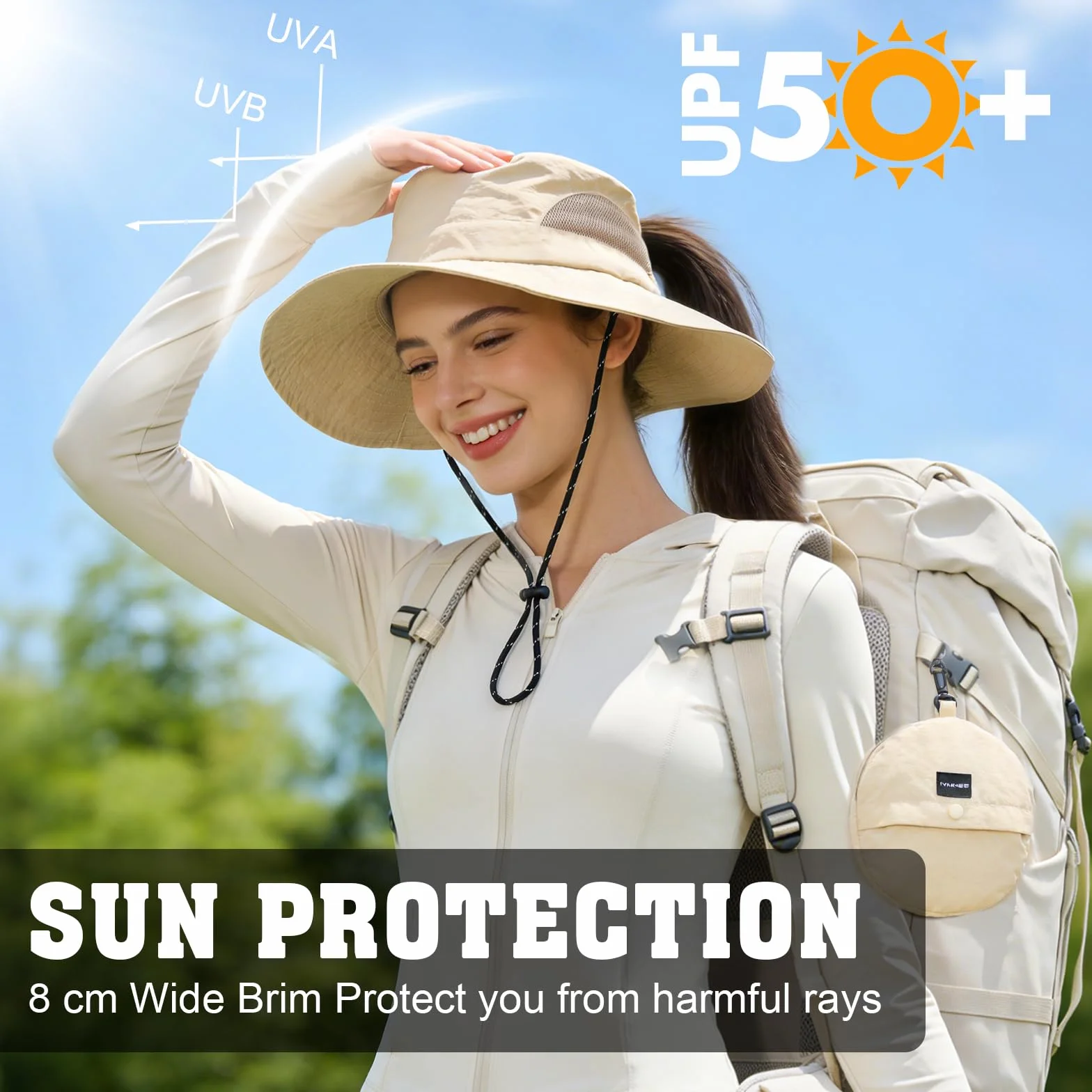 Chapeau Anti UV Femme Homme, Bobs Pliable Respirant Chapeau de Pêche Protection Solaire Séchage Rapide Large Bord Chapeaux Boonie Bucket Hat Été