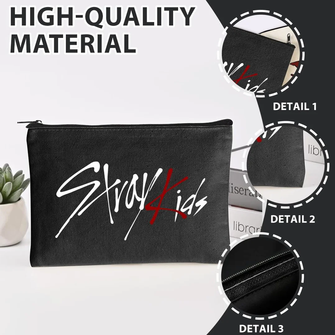 Stray SKZ Portefeuille unisexe Sac de Stockage en Toile Trousse Kpop Kids Merch École