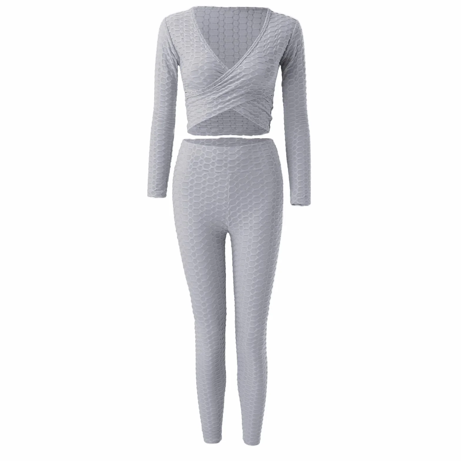 Ensemble 2 Pièces Survêtement Sans Couture Haut Ventre Nu Leggings D'entraînement Vêtements de Sport Short de Basketball