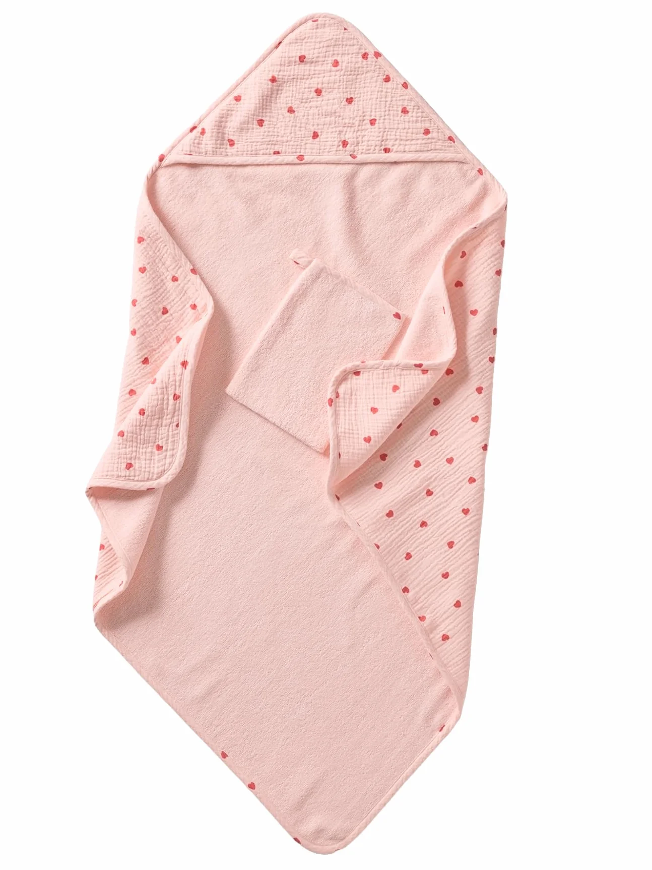 VERTBAUDET Cape de bain MON COEUR gant de toilette