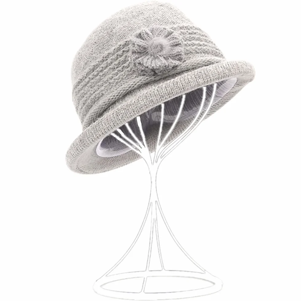 Chapeau Années 20 Femme Automne Hiver Cloche en Laine Feutrine Tricotée Vintage 1930