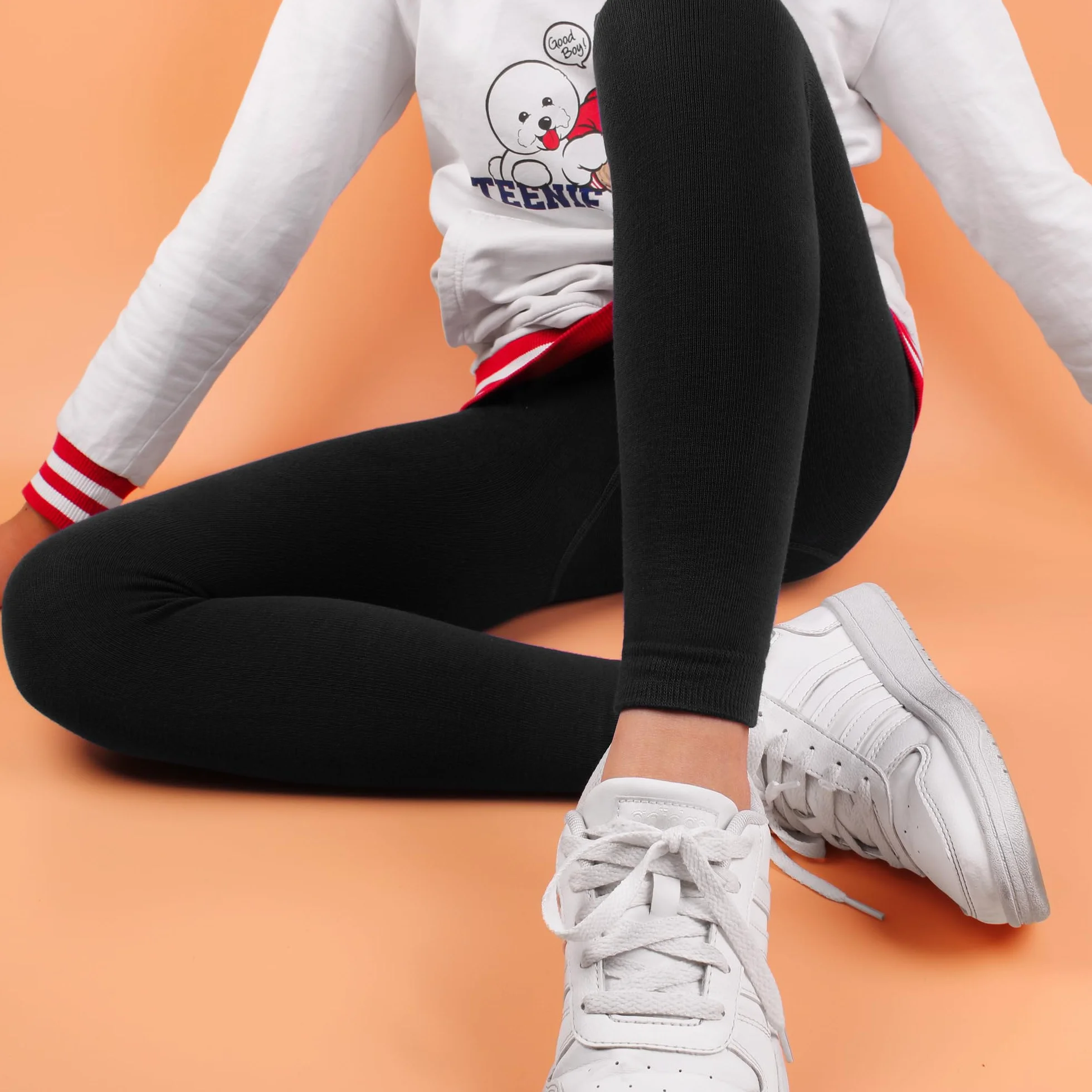 L&K-II Lot de 3 Leggings pour garçons Pantalons Enfants Automne Printemps Coton Longueur Cheville
