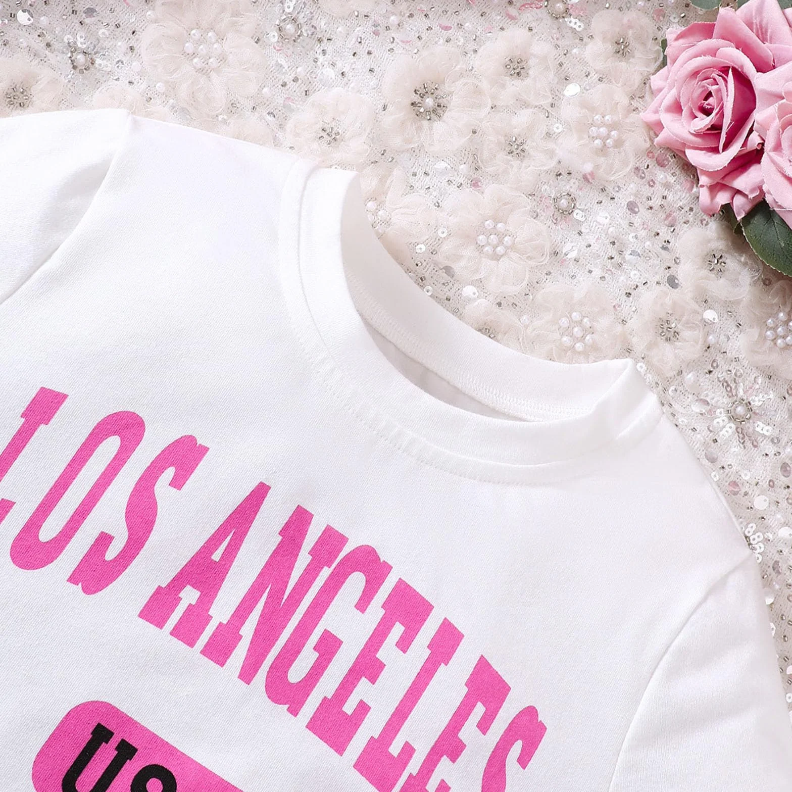 Survêtement pour fille - Ensemble t-shirt avec imprimé ville et mini jupe plissée pour bébé et enfant