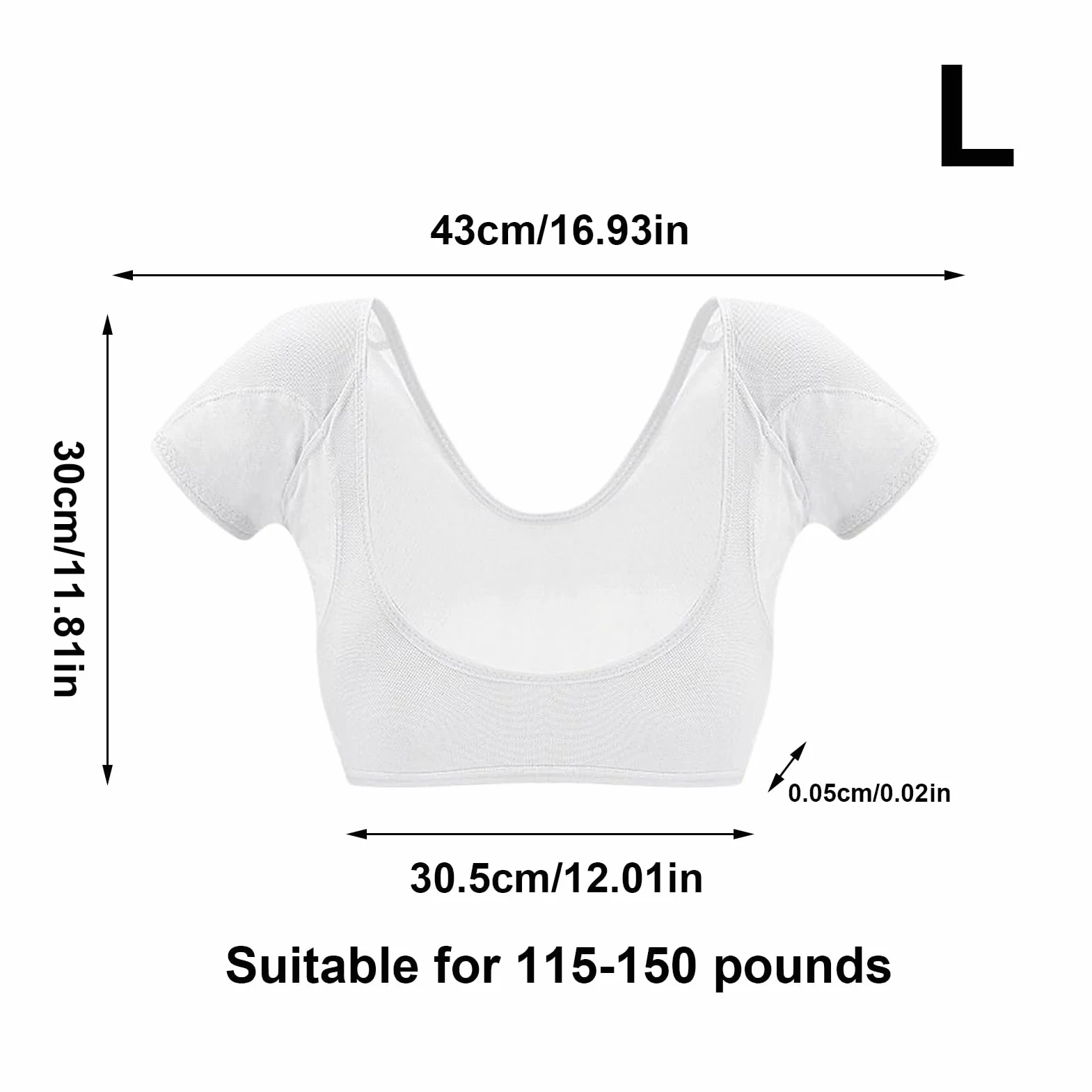 Gilet de sudation sous les aisselles, coussinet résistant, lavable réutilisable manches courtes, bouclier respirant séchage rapide