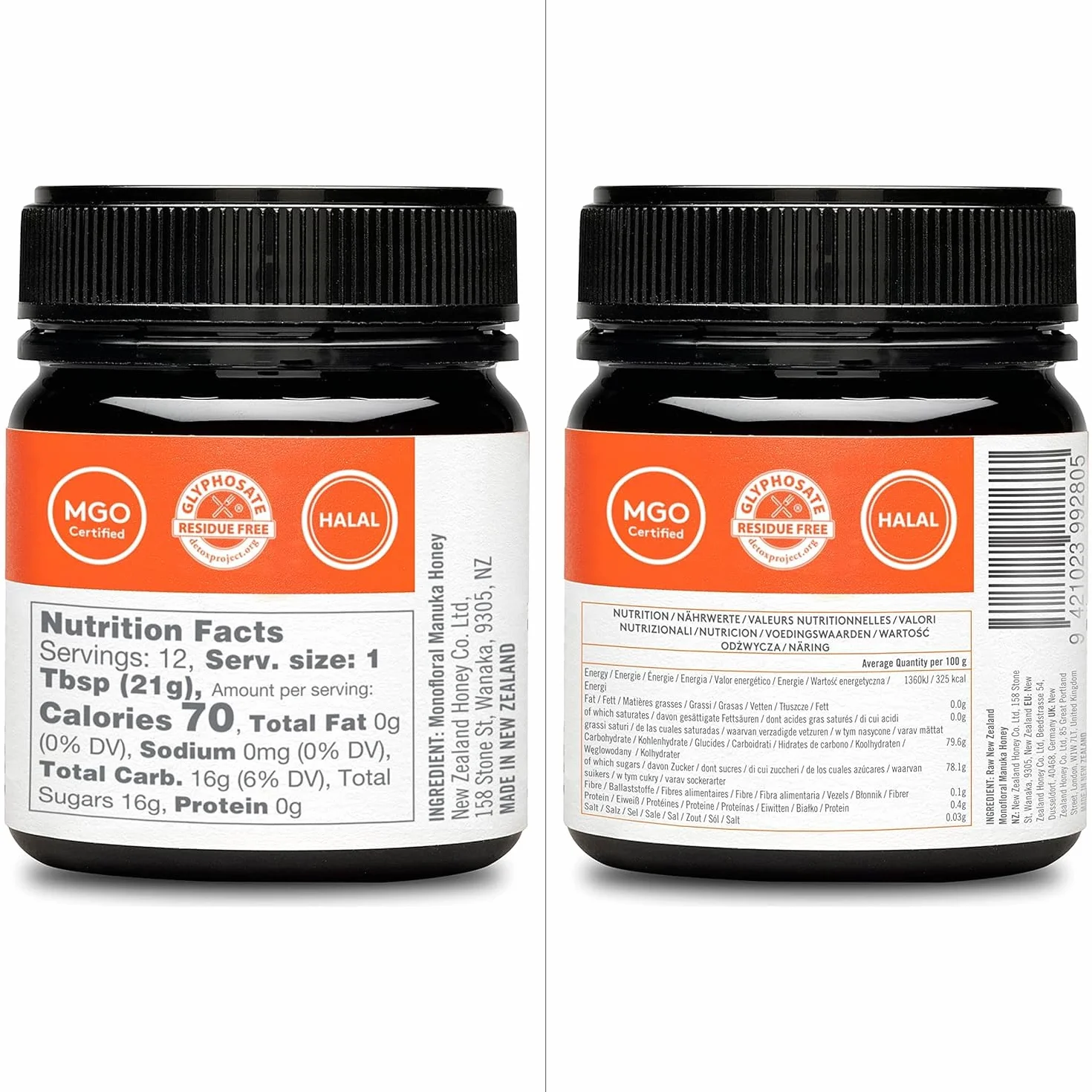 Miel de Manuka MGO 263+ / UMF 10+ de New Zealand Honey Co. | Actif et brut | Fabriqué en Nouvelle-Zélande | 250g
