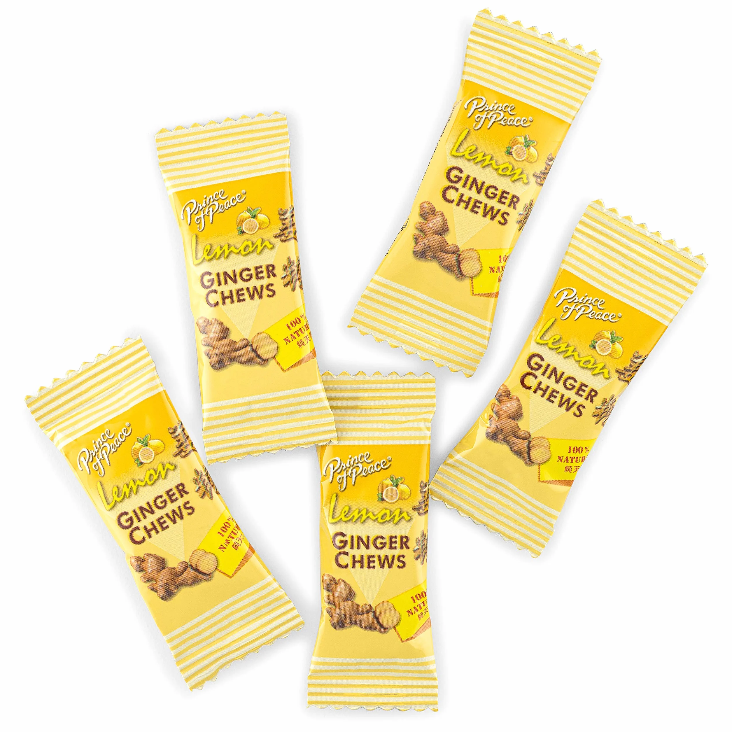 Prince of Peace Gingembre à mâcher au citron, 1 lb - Bonbons naturels confits