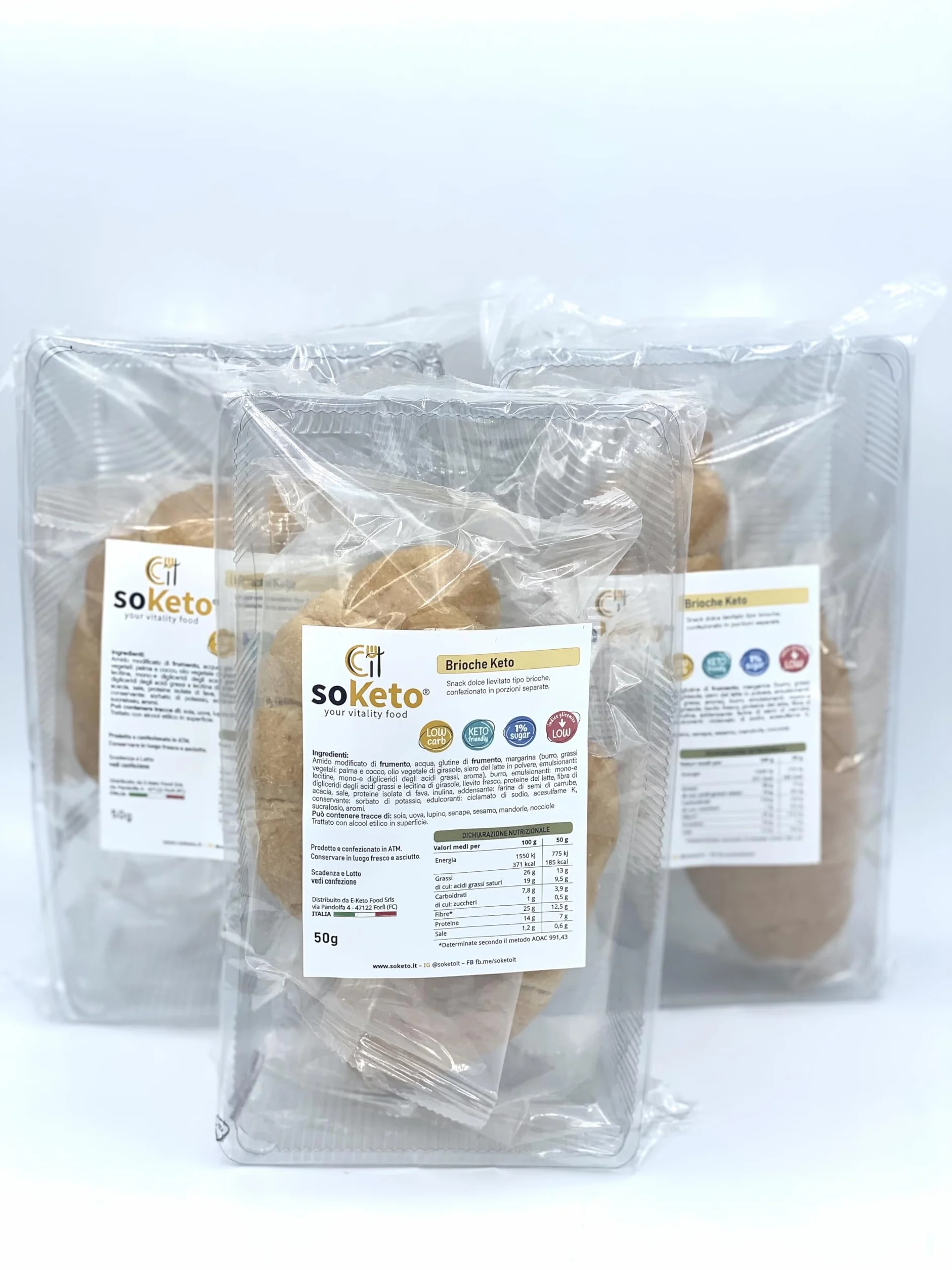 Keto Brioche Cornetto Keto (6 × 50 gr) avec seulement 4 g de glucides SANS sucre - Convient également pour les diabétiques (IG<2), les personnes âgées, les adultes et les enfants