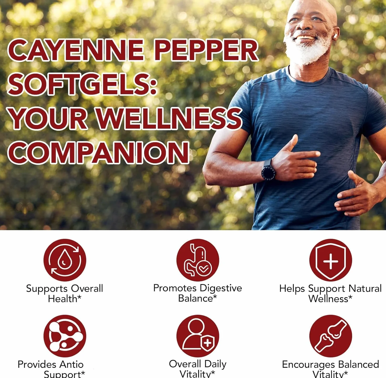 Complexe de poivre de Cayenne ， Améliore l'énergie et la vitalité, favorise la circulation sanguine, soutient en douceur la digestion et favorise l'équilibre