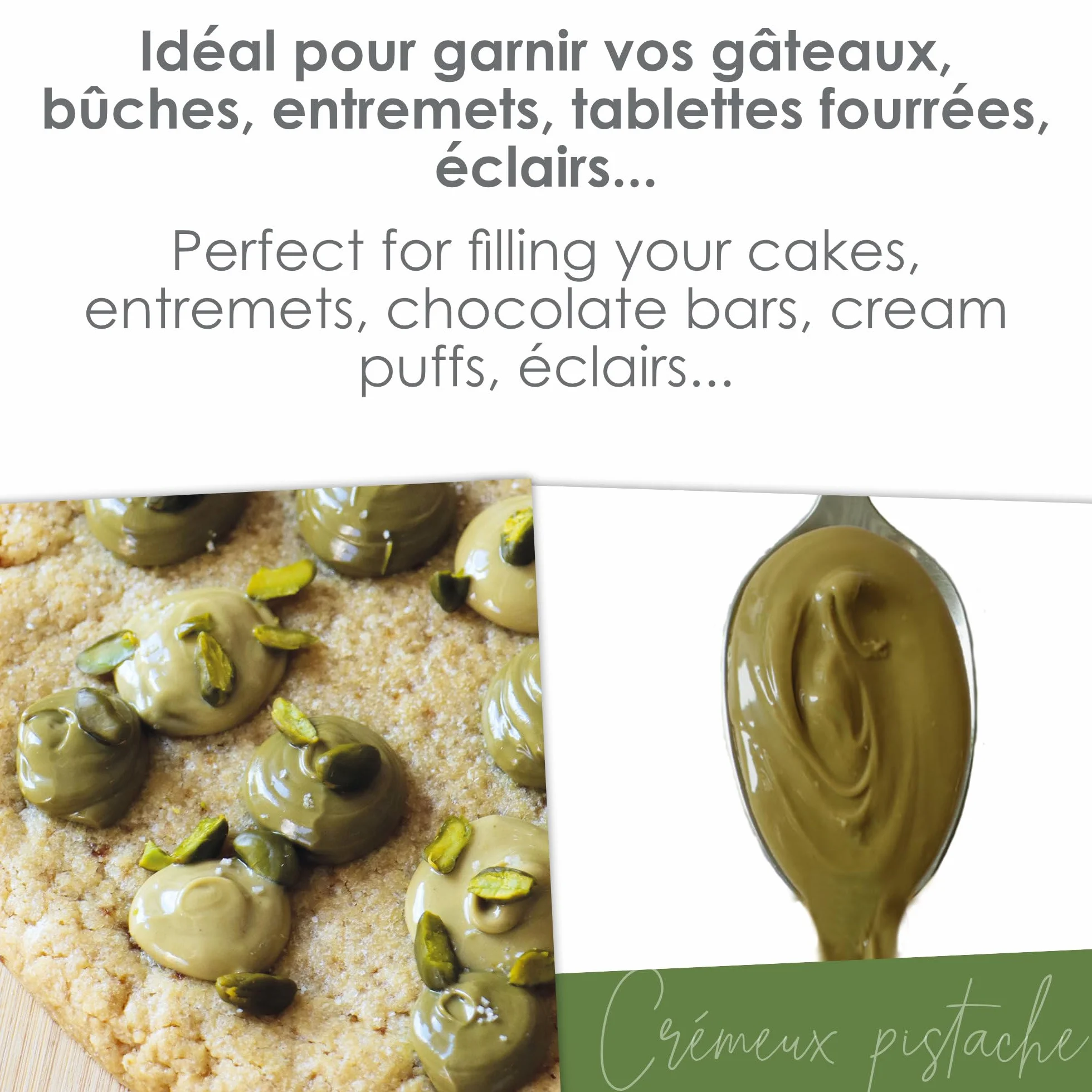 ScrapCooking - Pâte de Fourrage Crémeux Pistache 200 g - Pour Fourrer Tablettes, Éclairs, Macarons, Gâteaux, Bûches de Noël, Cookies, Cheesecakes & Pâtisseries - 4638