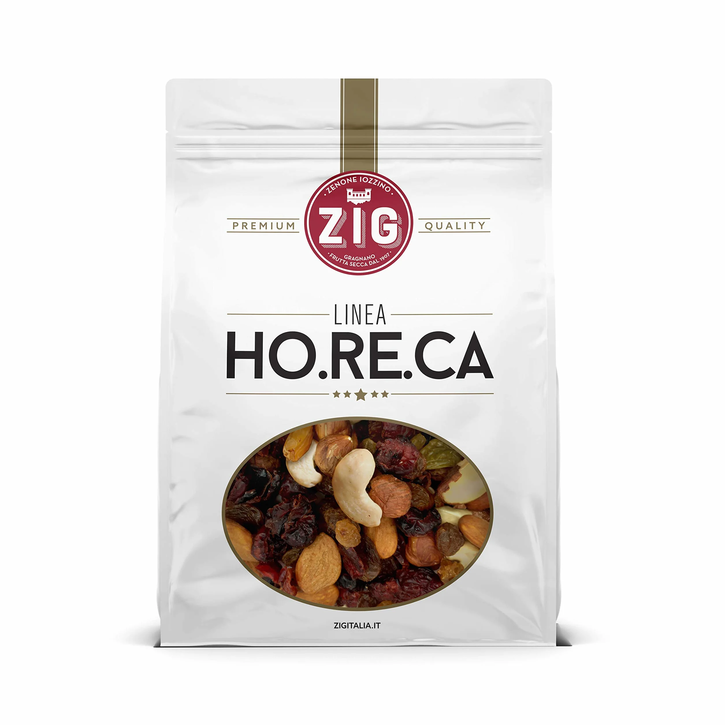 ZIG - HORECA - Mélange énergétique fruits secs - Noix de cajou, noix, amandes, noisettes, canneberges, raisins 1 Kg
