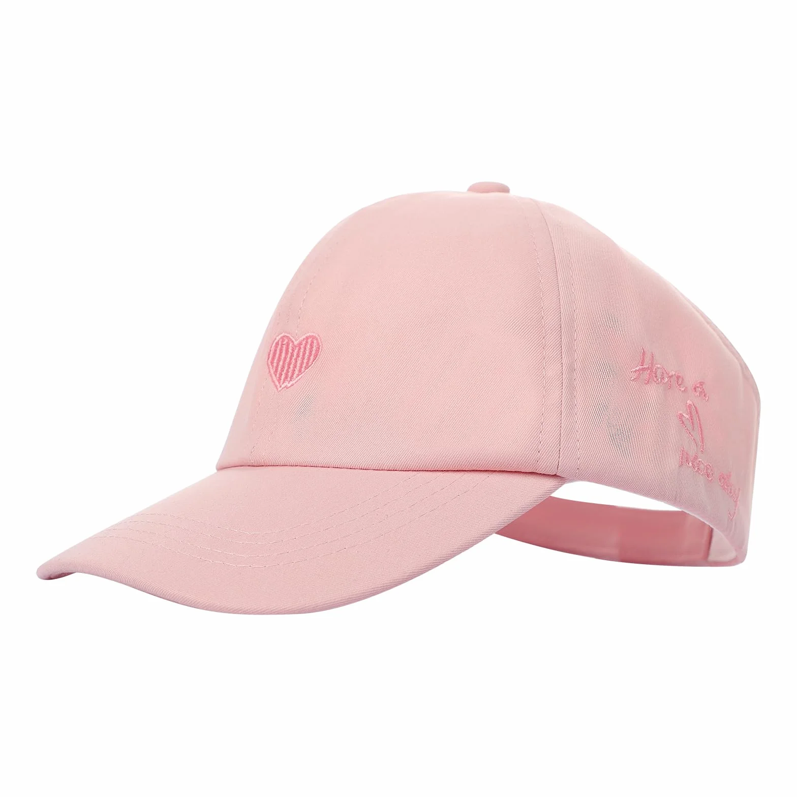 TINAYAUE Casquette Fille Queue de Cheval, Casquette Sport pour Cheveux Longs, Ouverture Arrière, Ajustable 48-54CM