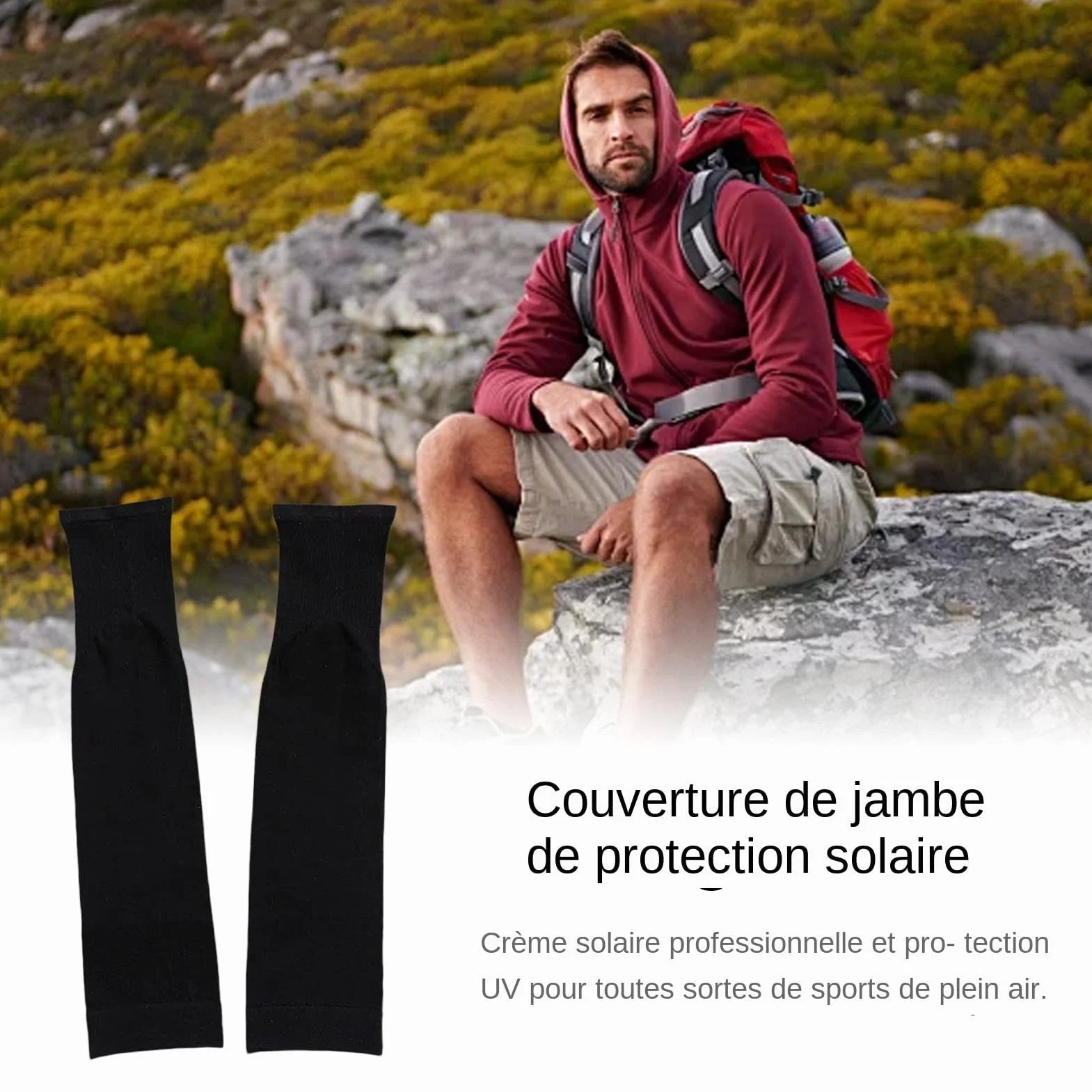 Manchons de jambe pour femmes protection solaire UV en soie glacée jambes larges cyclisme plein air
