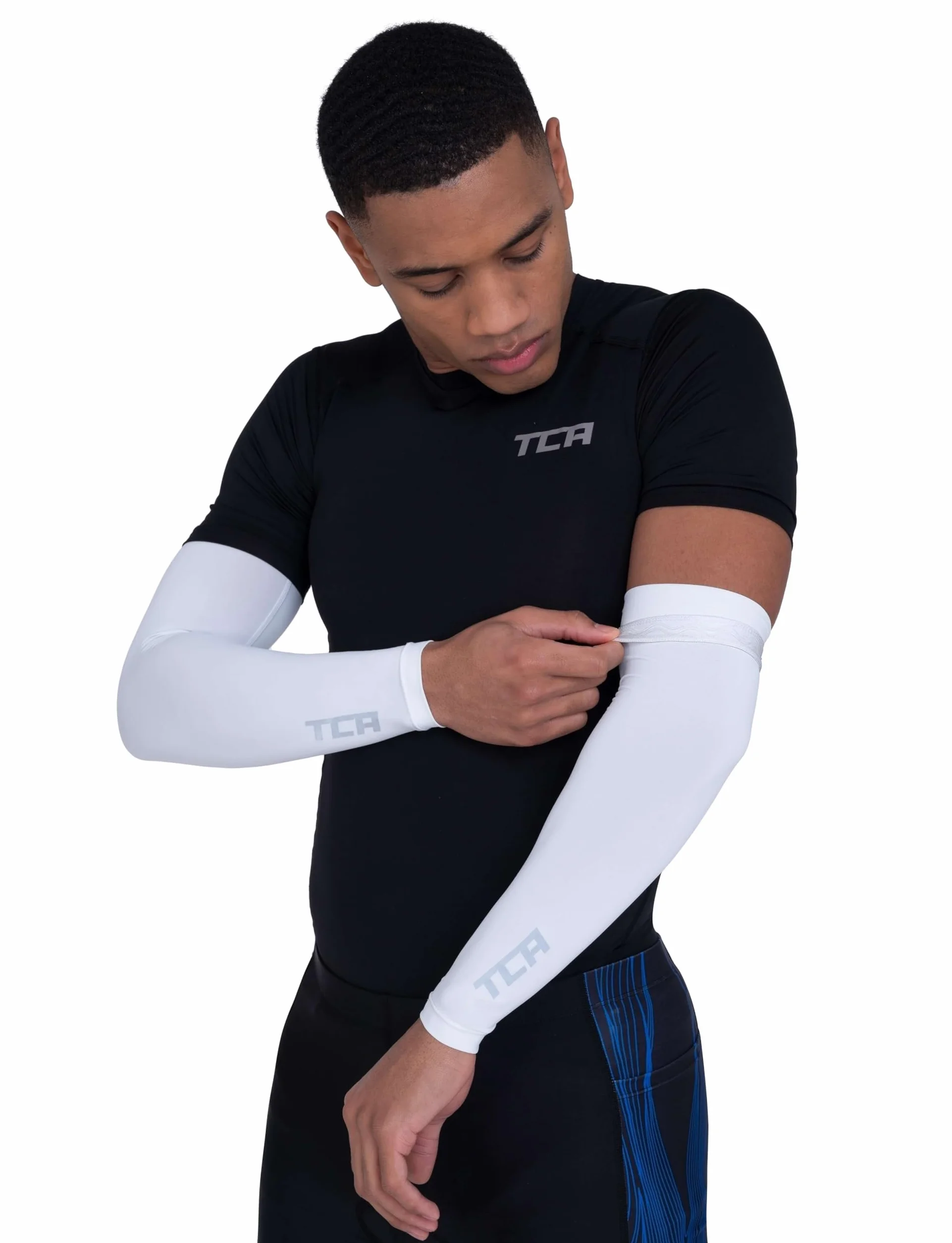 TCA Manches UPF 50+ Anti-Dérapant Tout-Saison Respirantes Cyclisme Course Compression