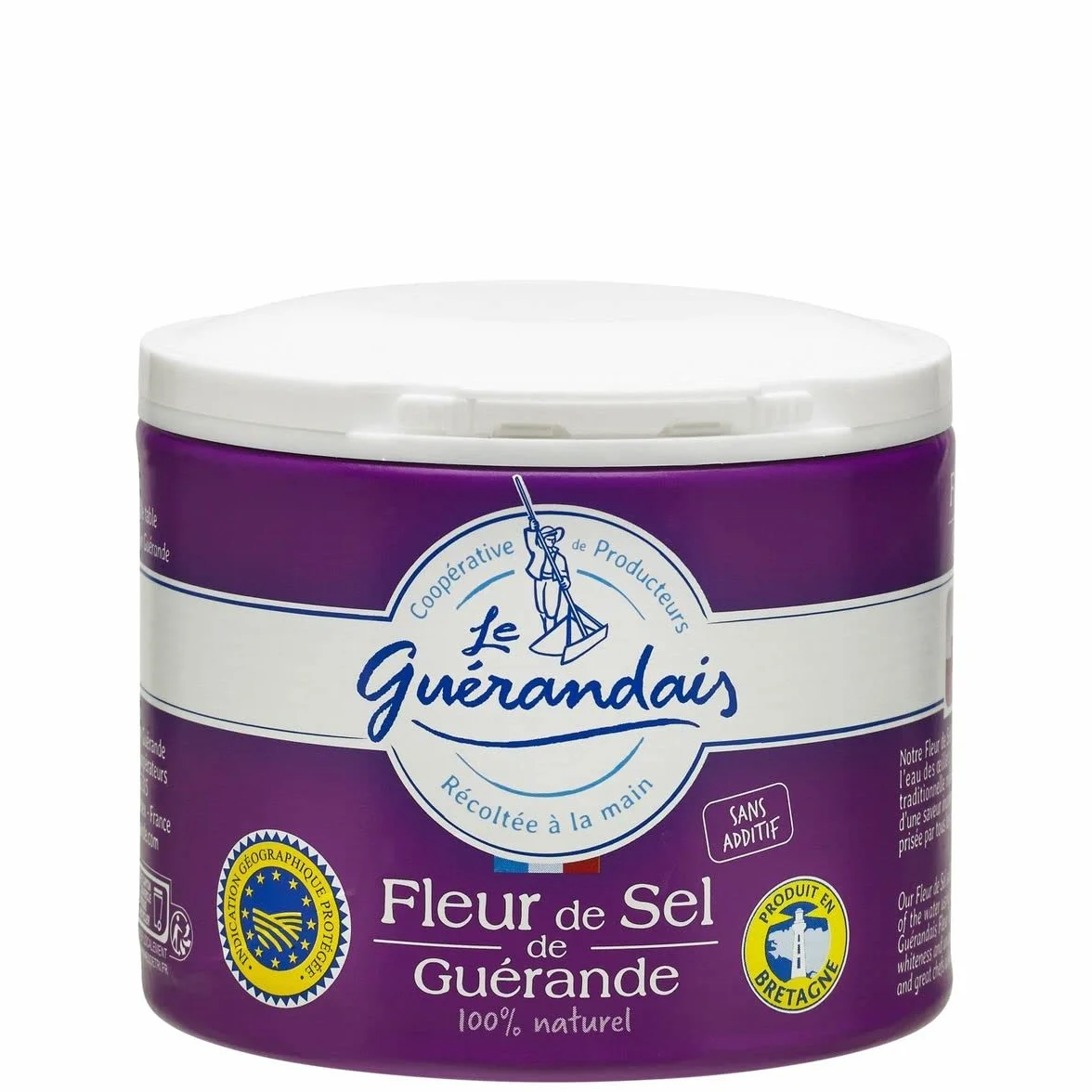 Lot de 3 unités *** LE GUERANDAIS Fleur de sel de Guérande 100% naturelle Bretagne IGP 125g