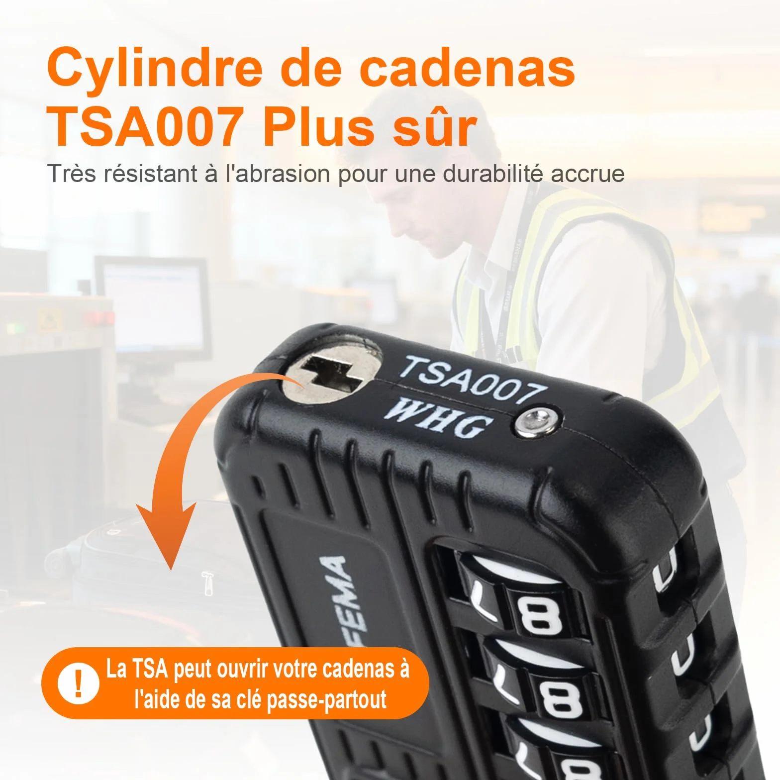 GRIFEMA GA1008 Cadenas à Combinaison 4 Chiffres Homologué TSA pour Bagages Noir