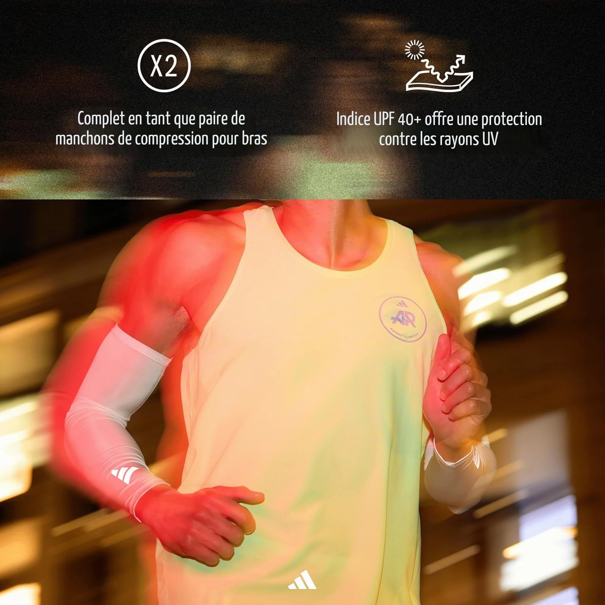 adidas Aeroready Compression Arm Sleeves Lot de 2