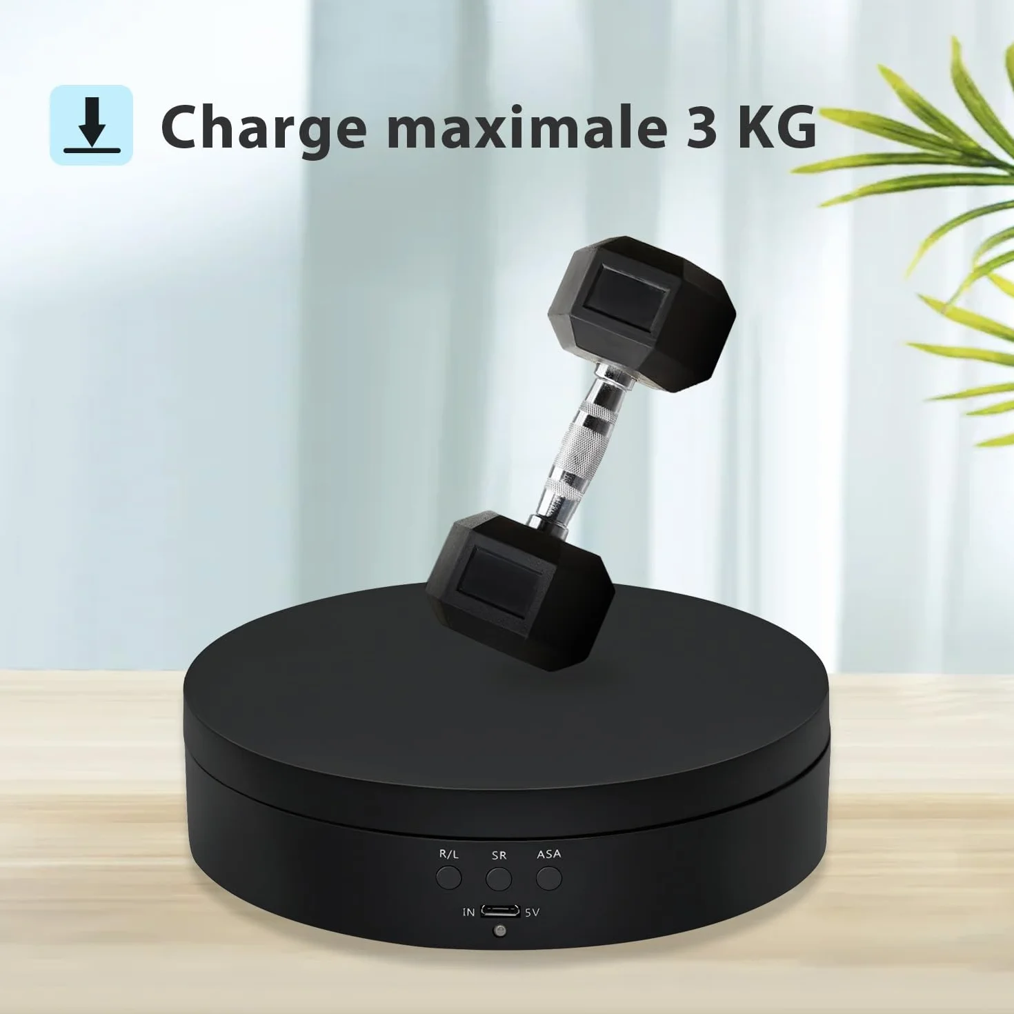 Mcbazel Présentoir Rotatif 360° 3KG Table Tournante Motorisée pour Photographie Bijoux Montres