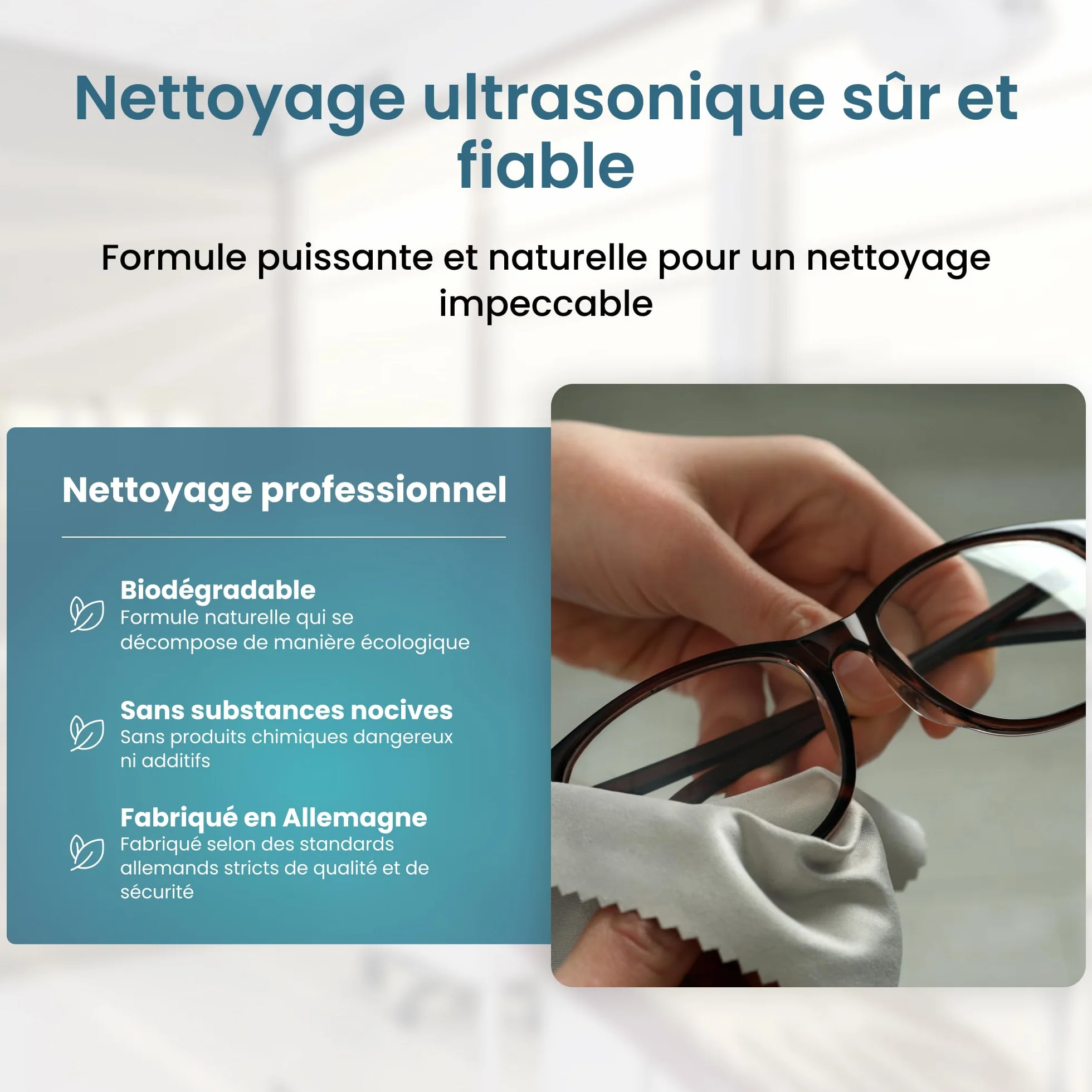 PURIVITA Nettoyeur Ultrasons Concentré 1L - Nettoyant pour Appareils Ultrasons - Liquide pour Lunettes, Bijoux & Monnaie