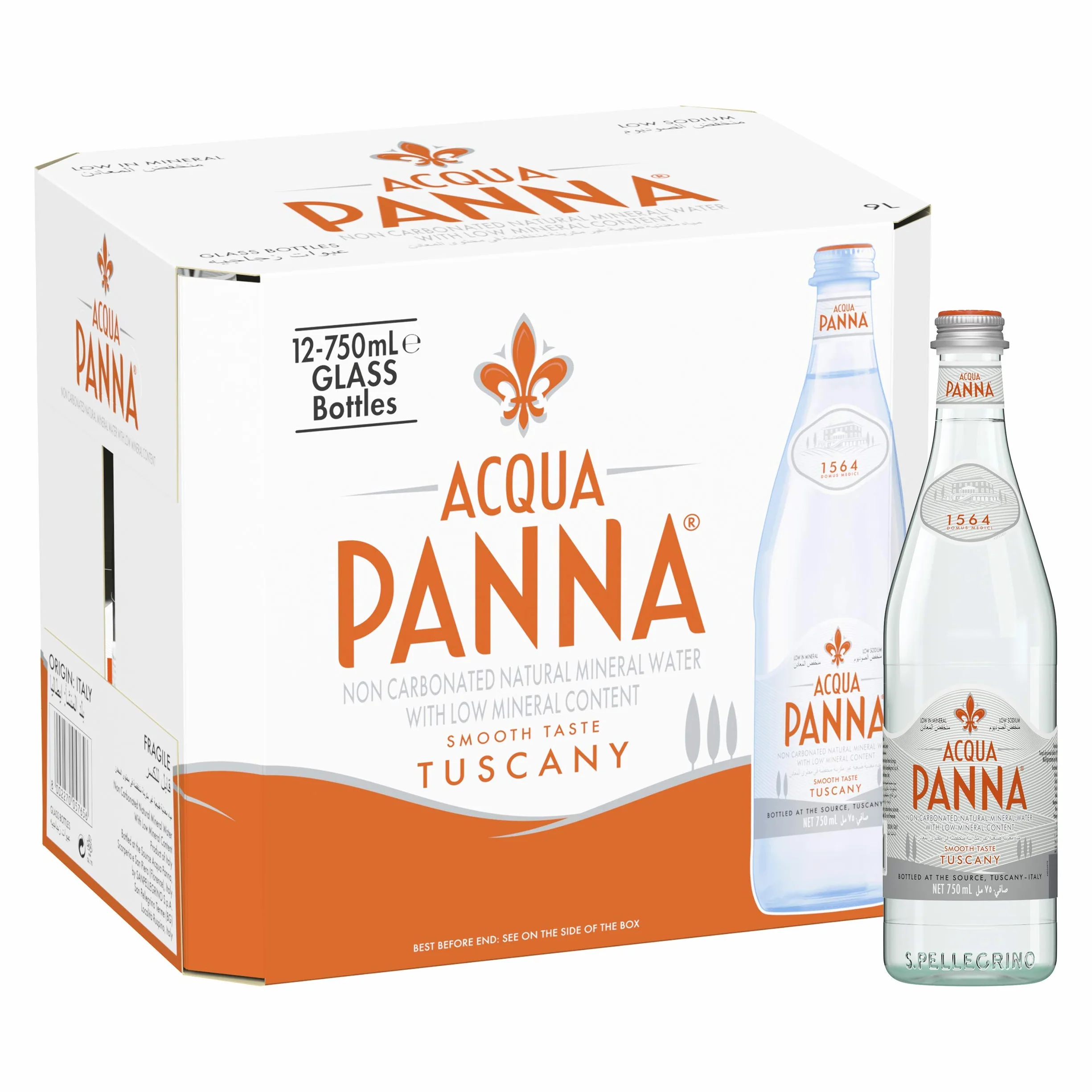 Acqua Panna Still Verre à eau minéral naturel 12 x 750 ml
