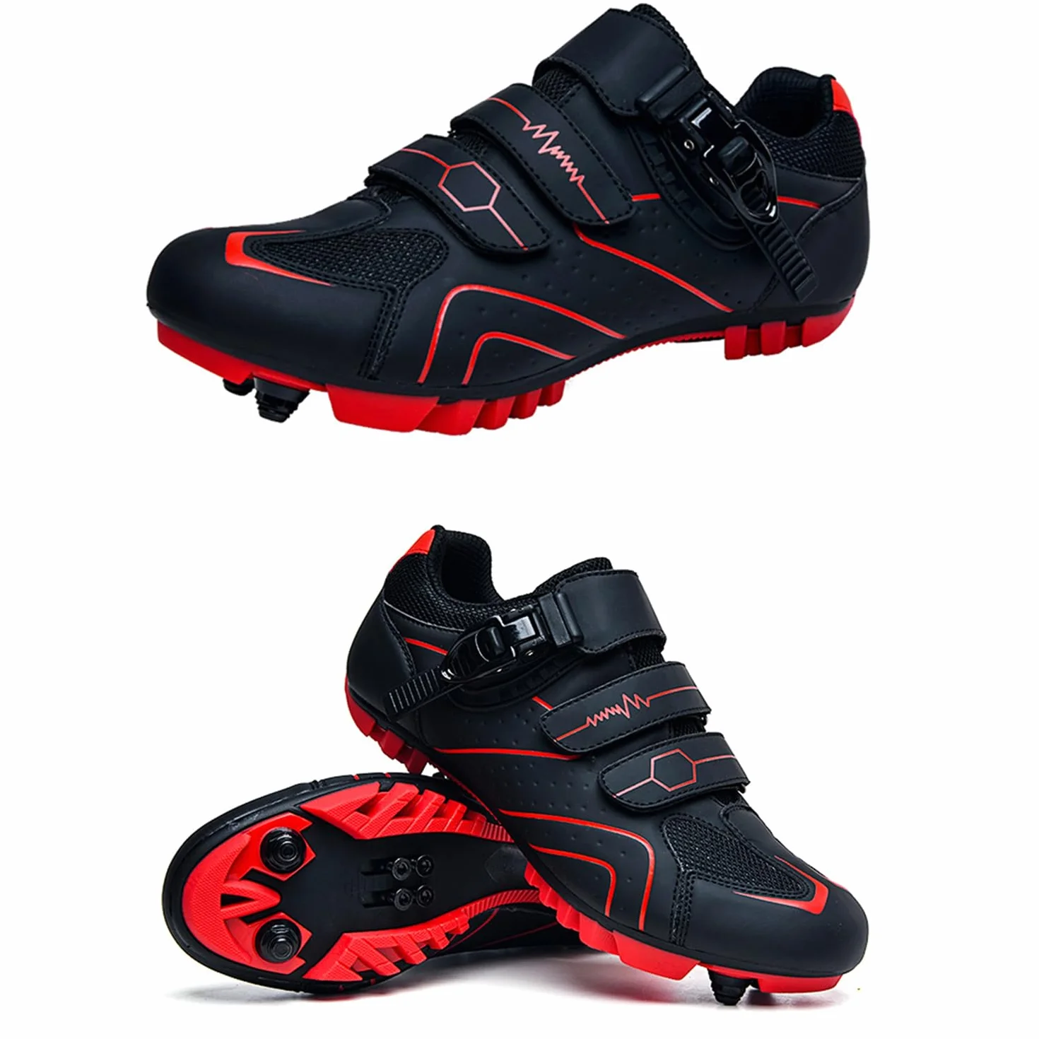 Chaussures de Cyclisme Hommes VTT Vélo de Montagne Respirantes Compatible Pédales SPD 36-47