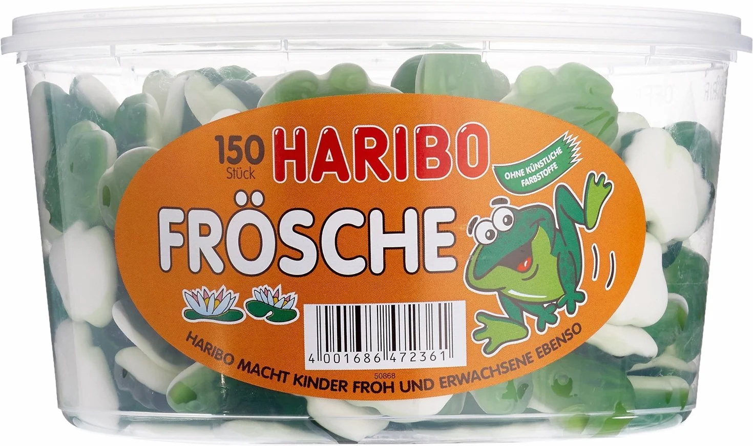 Haribo Grenouille, 150 pièces, 1050g Barquette hermétique