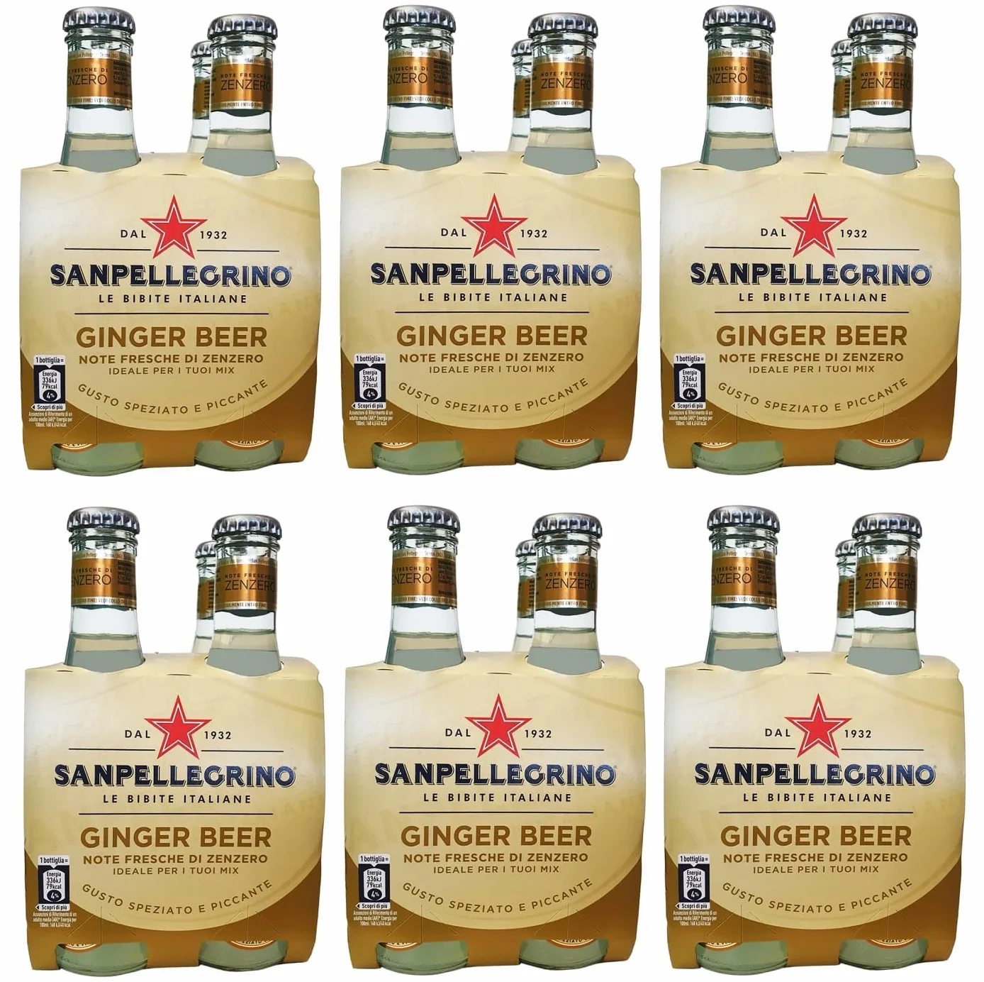 San Pellegrino Ginger Beer Lot de 48 boissons sans alcool avec notes de gingembre + limonata au jus de citron 20 cl