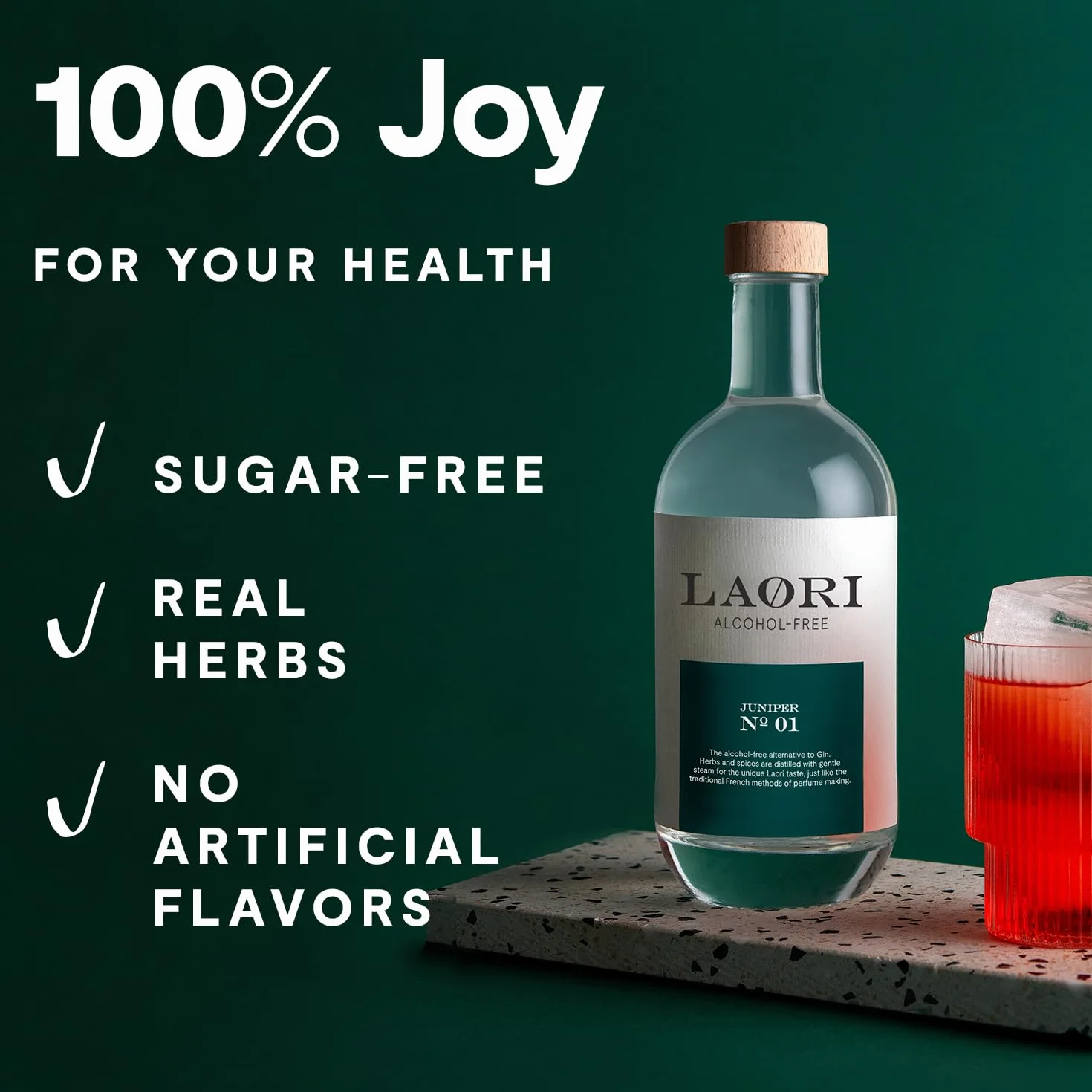 Laori Juniper No 1 | Alternative sans alcool au Gin | Botanicals naturels | Sans arômes artificiels | Vegan & Sans sucre | Fraîcheur douce et épicée | 6 x 500 ml