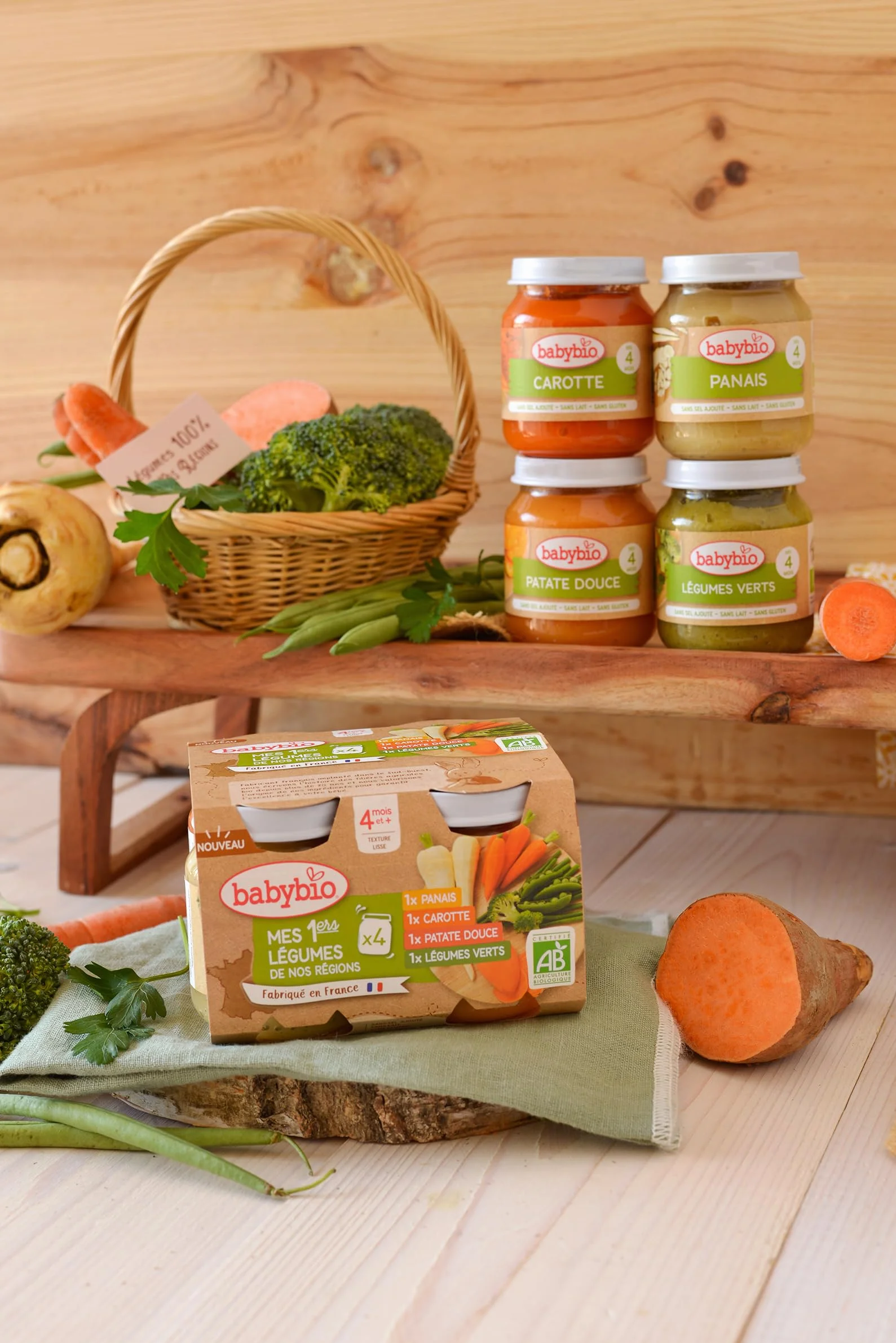 Babybio Multipack Pots Légumes - BIO - 4+ mois - 4x130g - Lot de 6