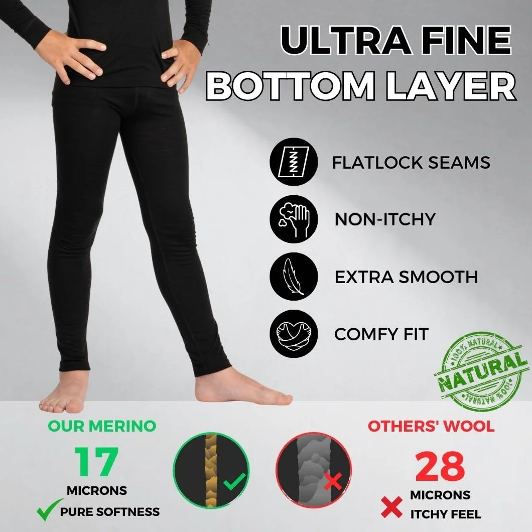 Legging enfant laine mérinos bio 160 g/m²