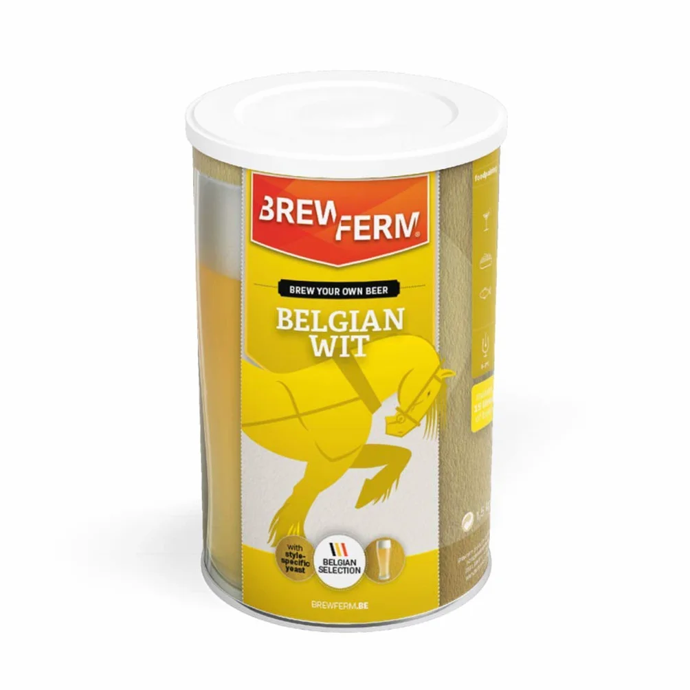Brewferm - Kit de bière Belgian Wit - Kit Biere a Faire soi Meme - 15 litres - Rafraîchissante, légère et Blonde