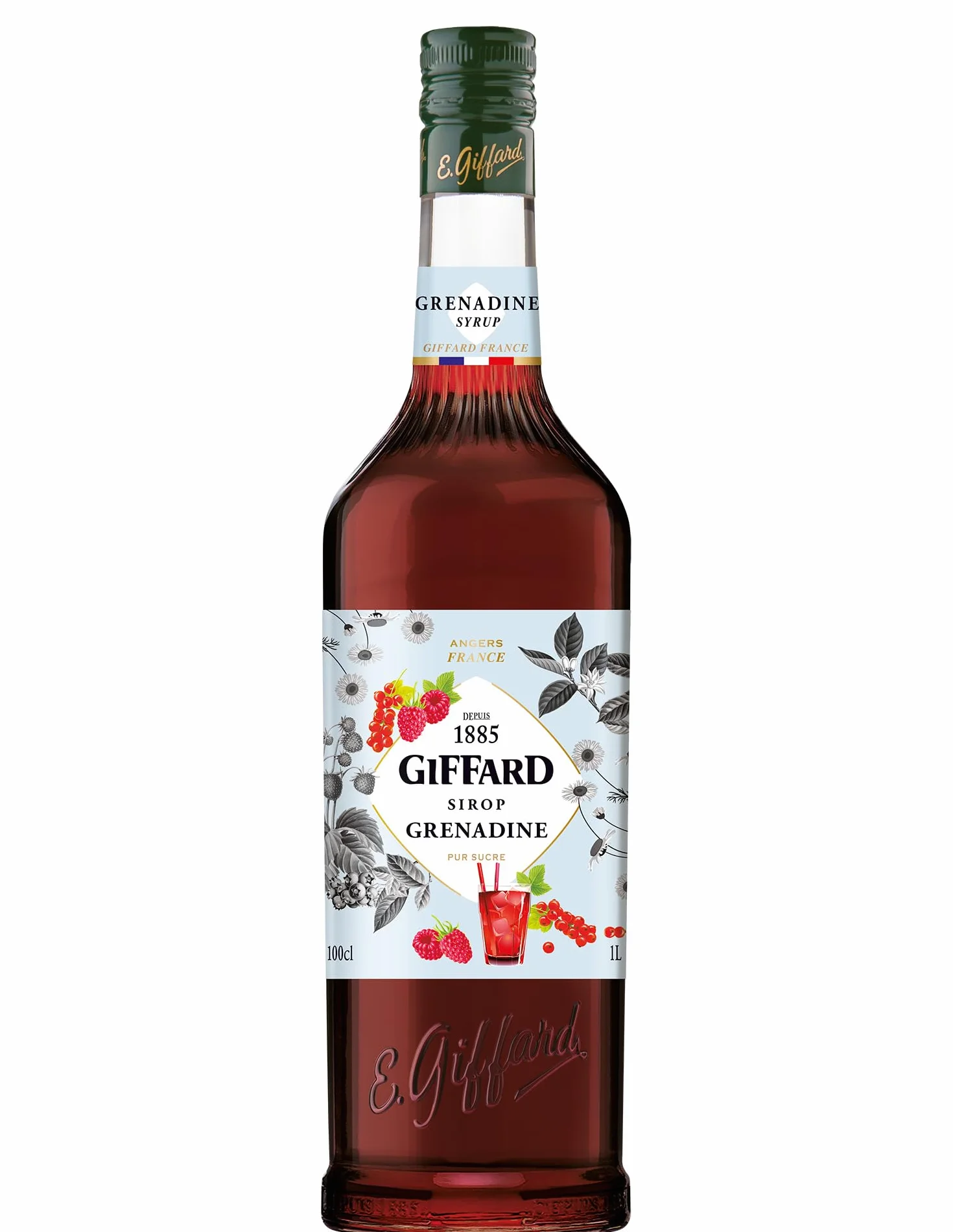 Giffard - Sirop Grenadine - Recette et Fabrication Françaises - Gourmand et Intense - 1 Litre