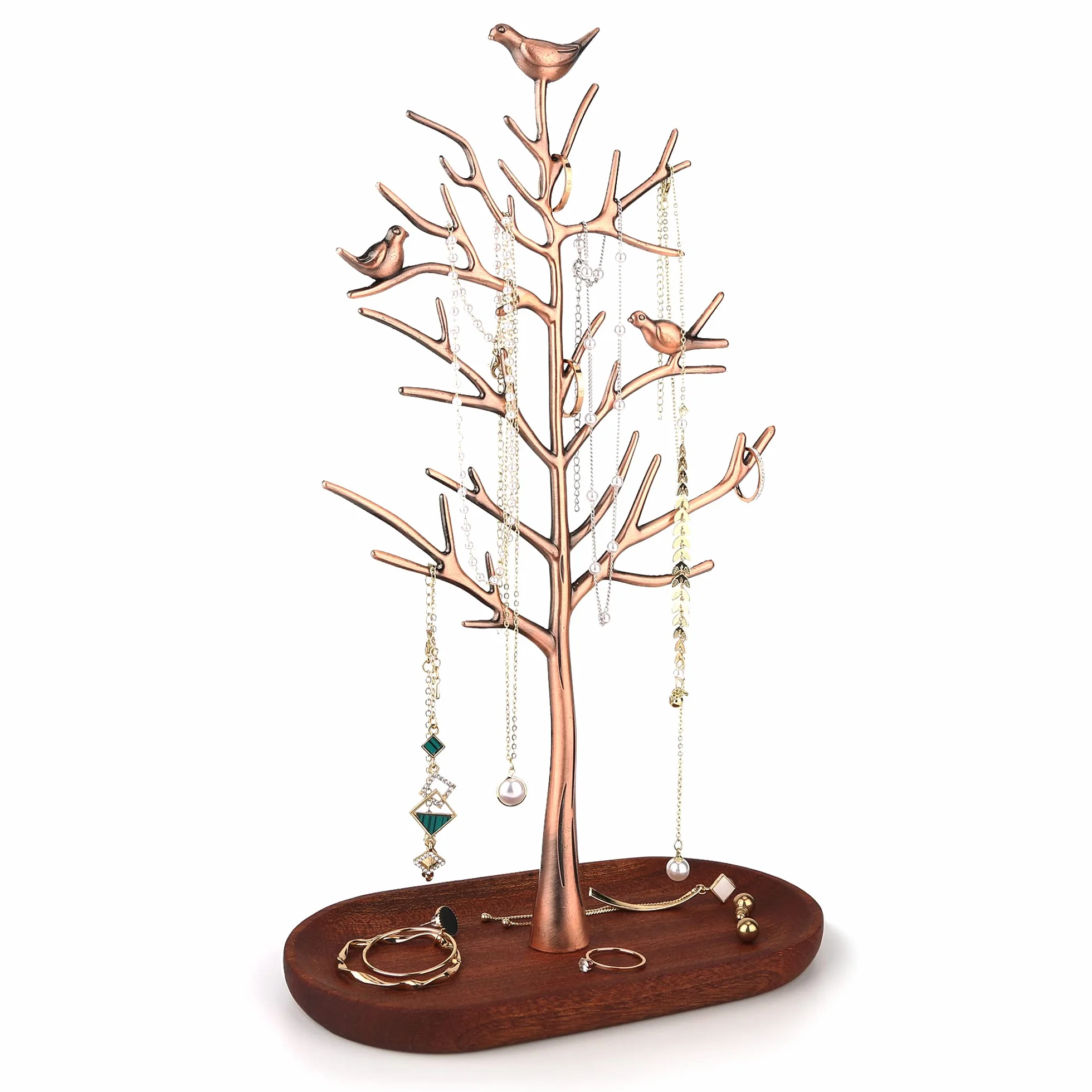 MORE&LESS Grand porte-bijoux en métal d'arbre pour bagues, boucles d'oreilles, colliers