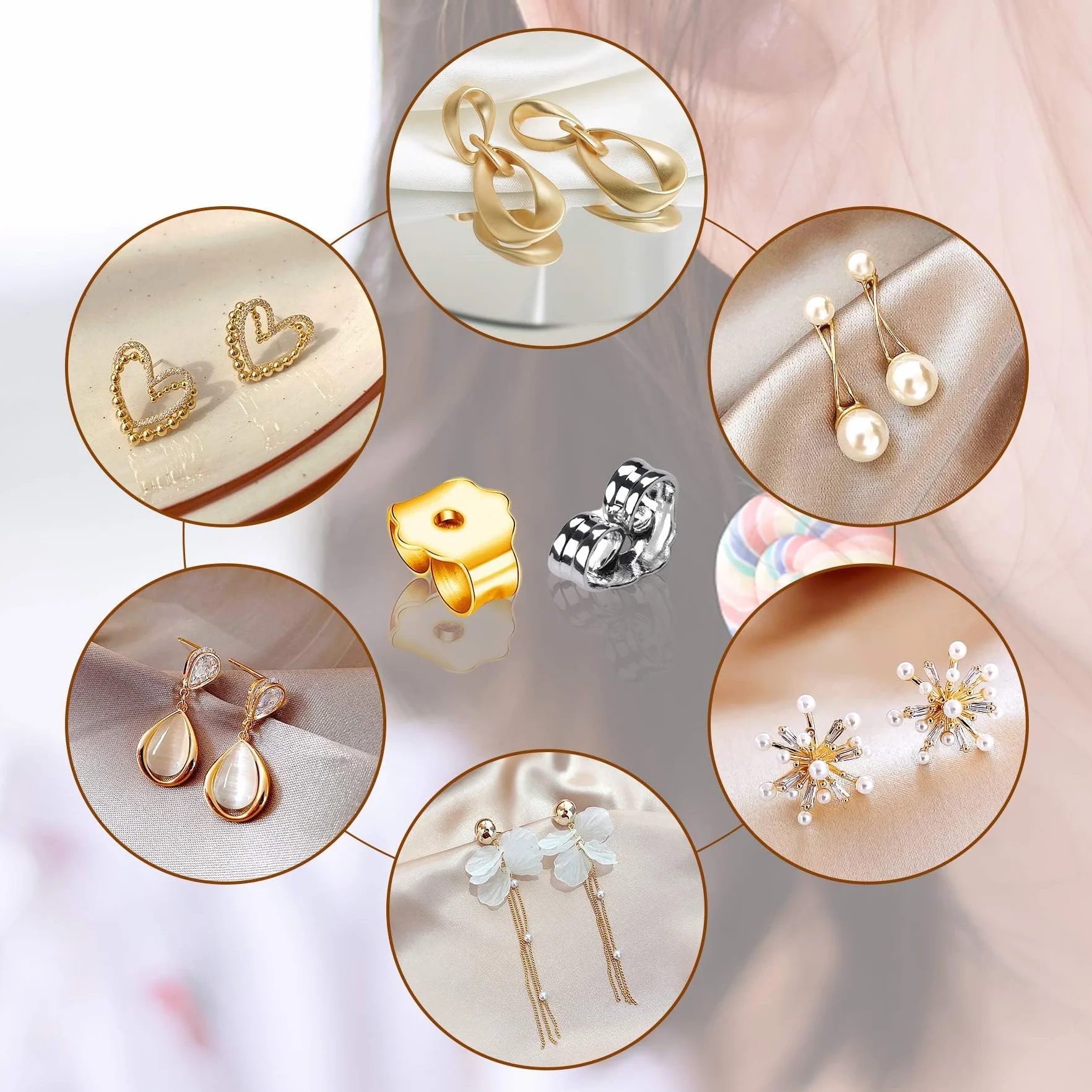 SANNIX 30 pièces fermoirs de boucles d'oreilles de remplacement sécurisés